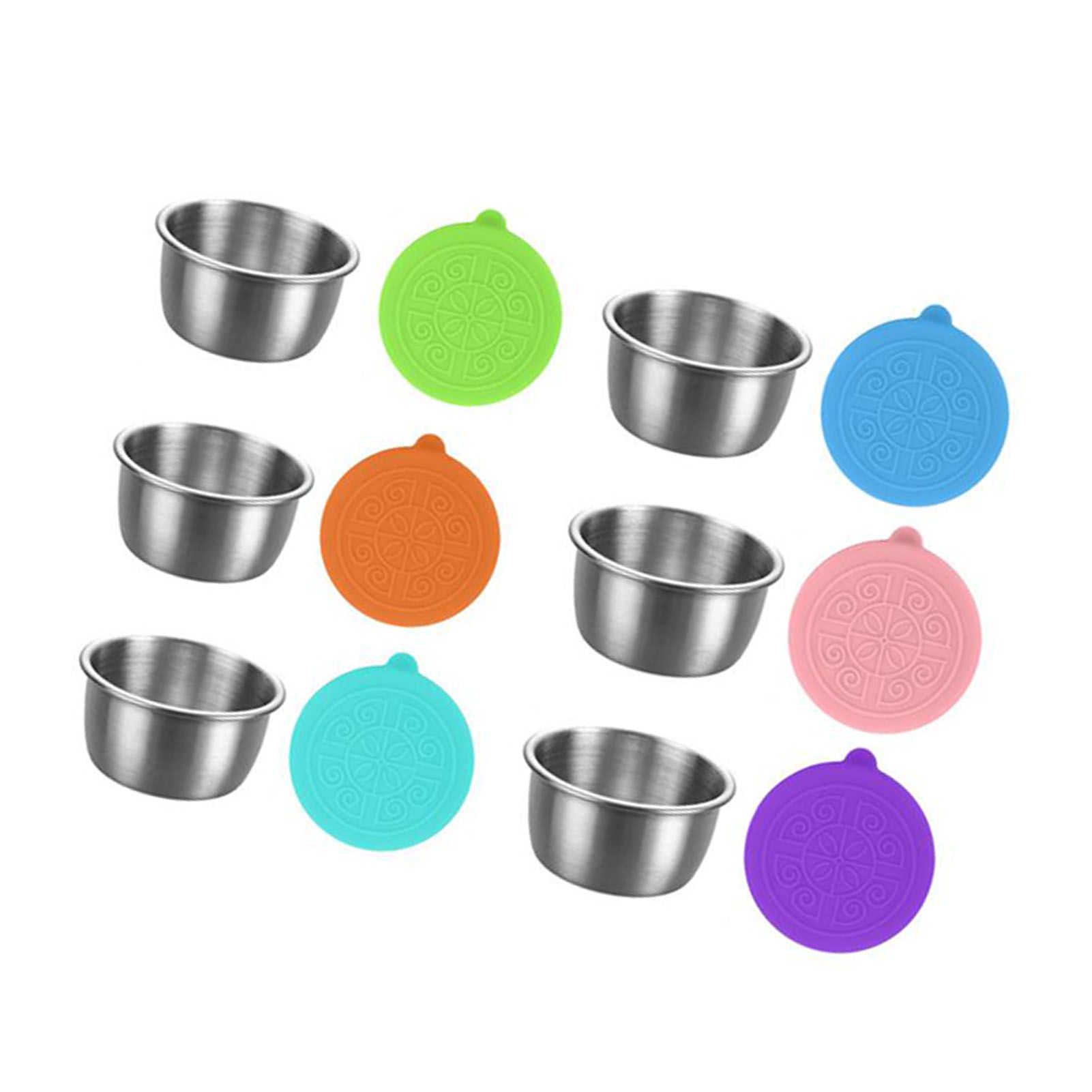 6pcs Salad Dressing Container with 6pcs Leakproof Silicone Lid 304 Stainless view 6