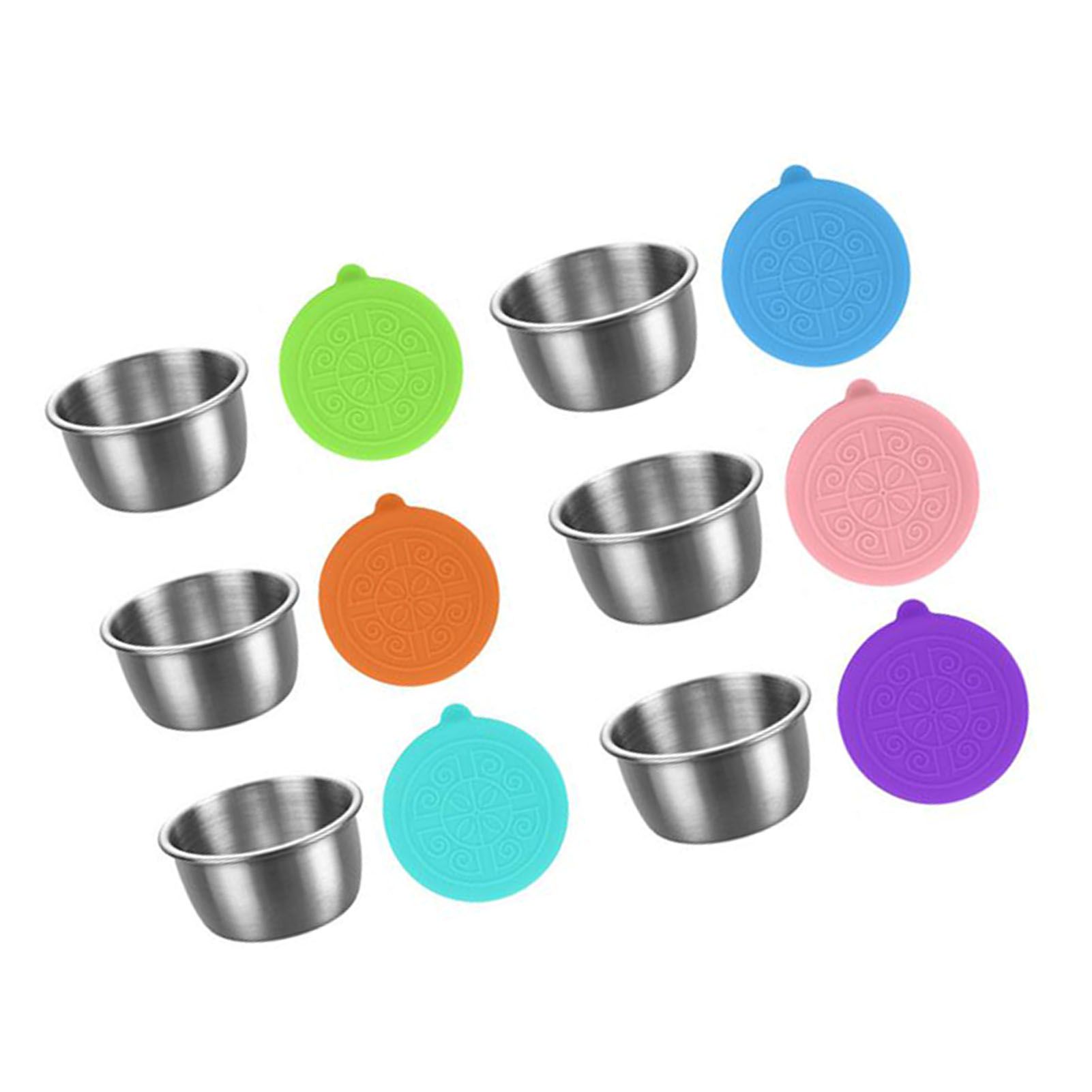 6pcs Salad Dressing Container with 6pcs Leakproof Silicone Lid 304 Stainless view 7