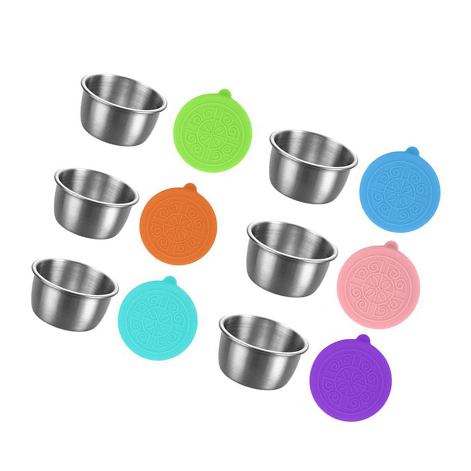 6pcs Salad Dressing Container with 6pcs Leakproof Silicone Lid 304 Stainless view 10