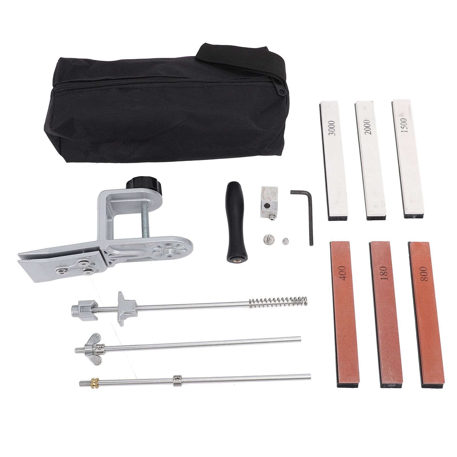 Fixed Angle Sharpener with 6 Whetstones Steel Versatile Sharpening Tool Kit view 3