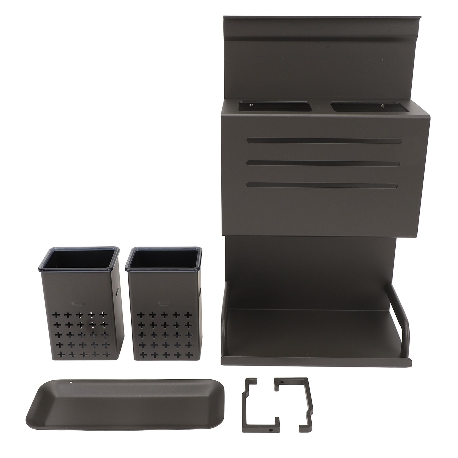 Wall Mount Utensil Rack Grey Aluminum Alloy Easy to Clean Multi Use Wall view 3