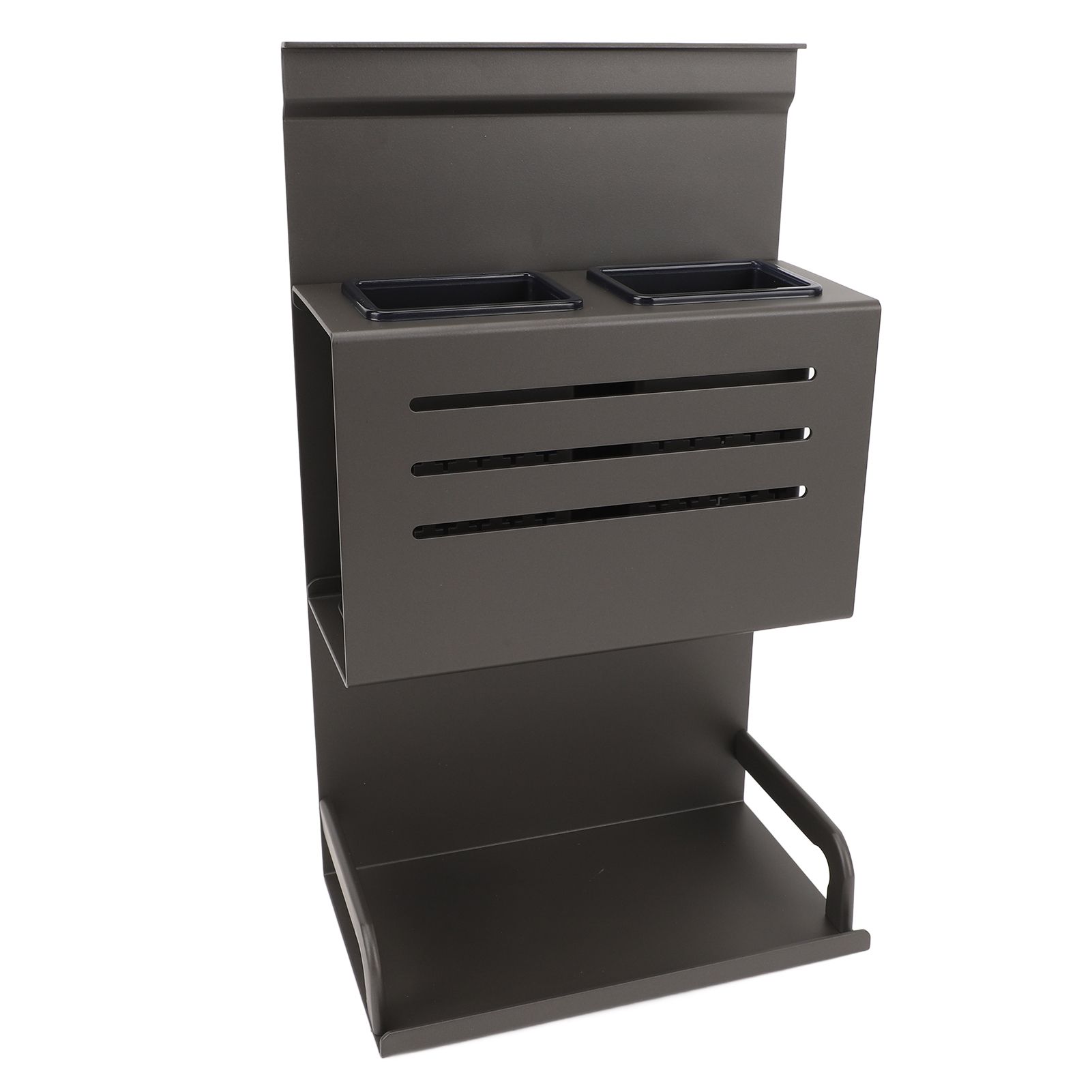 Wall Mount Utensil Rack Grey Aluminum Alloy Easy to Clean Multi Use Wall view 6