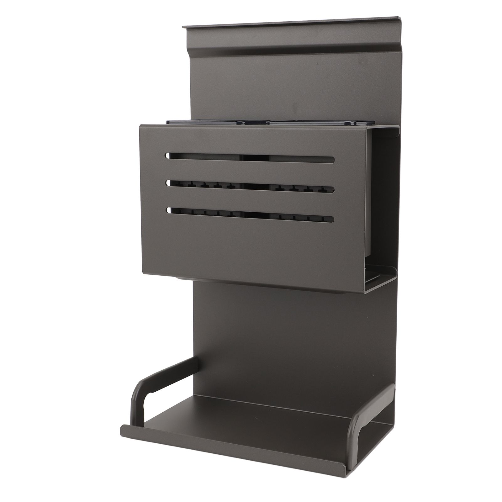 Wall Mount Utensil Rack Grey Aluminum Alloy Easy to Clean Multi Use Wall view 9