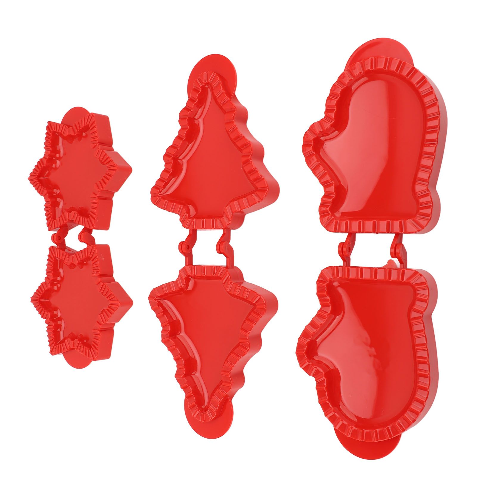 3pcs Pocket Pie Snowflake Mitt Xmas Tree Shape Press Dough Presser Pocket Pie view 12