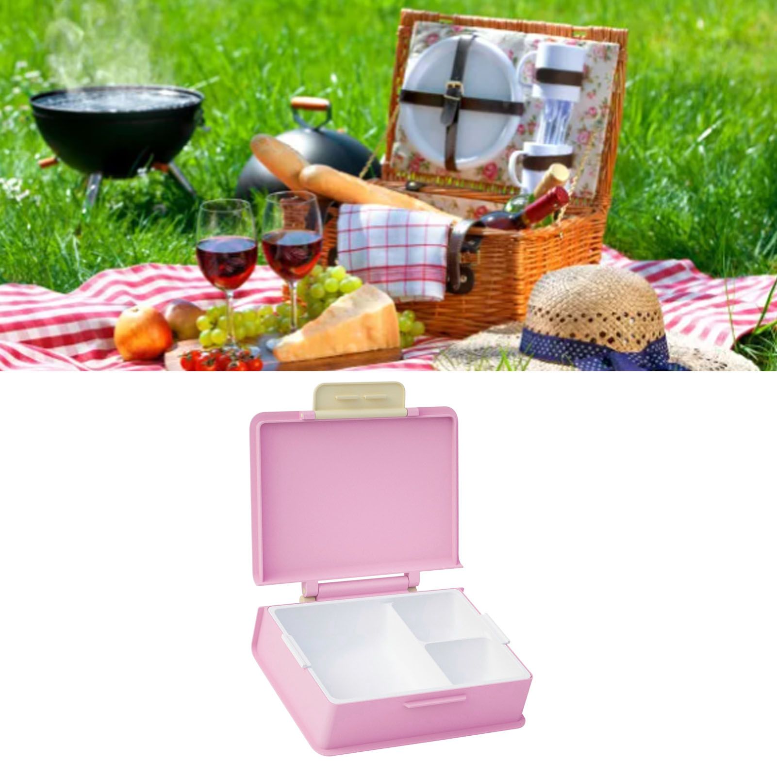 Kids Lunch Box 3 Compartments Large Capacity Cute Insulated Lunch Container view 9