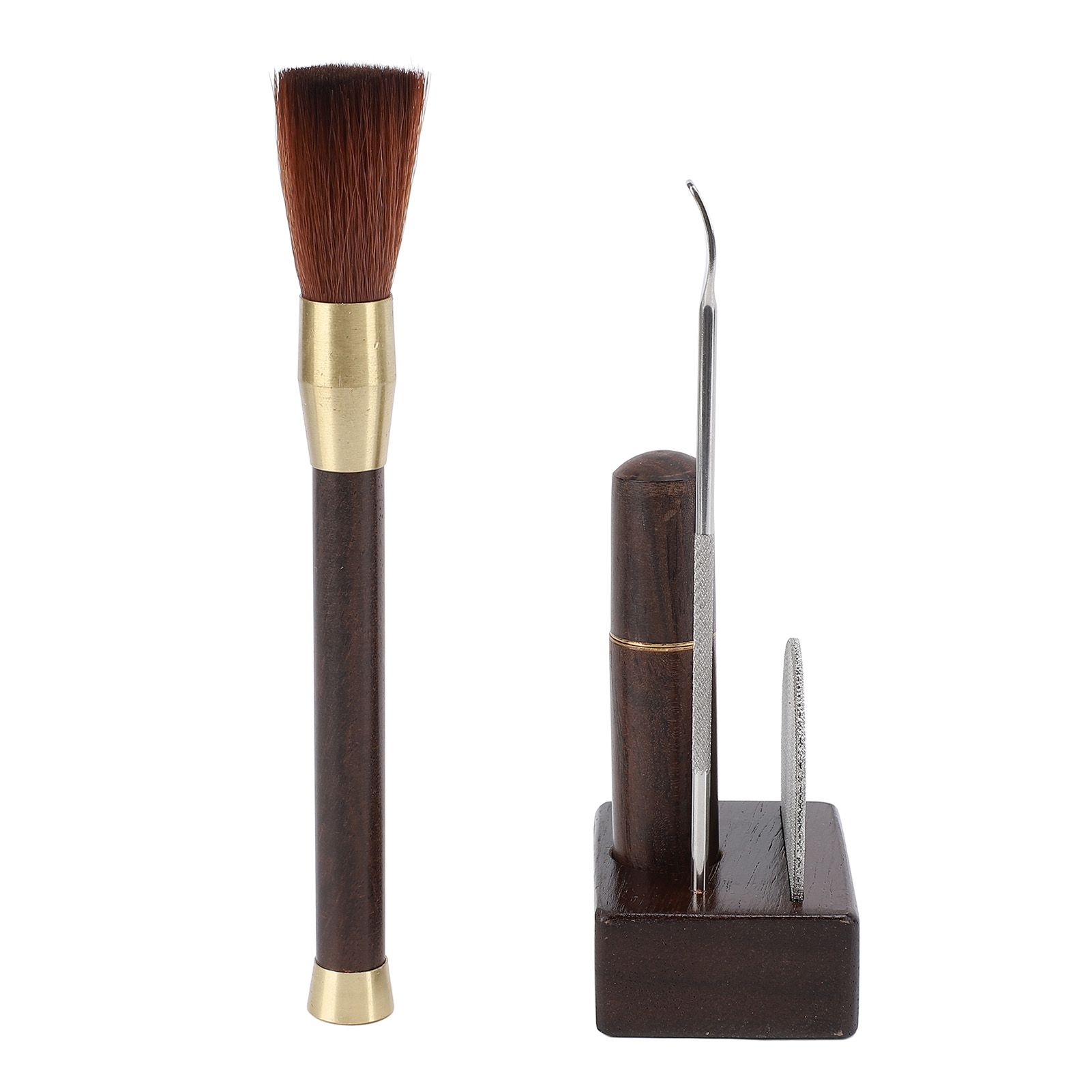 Coffee Powder Distributor Kit Stainless Steel Needle Wood Handle Brush Coffee view 6