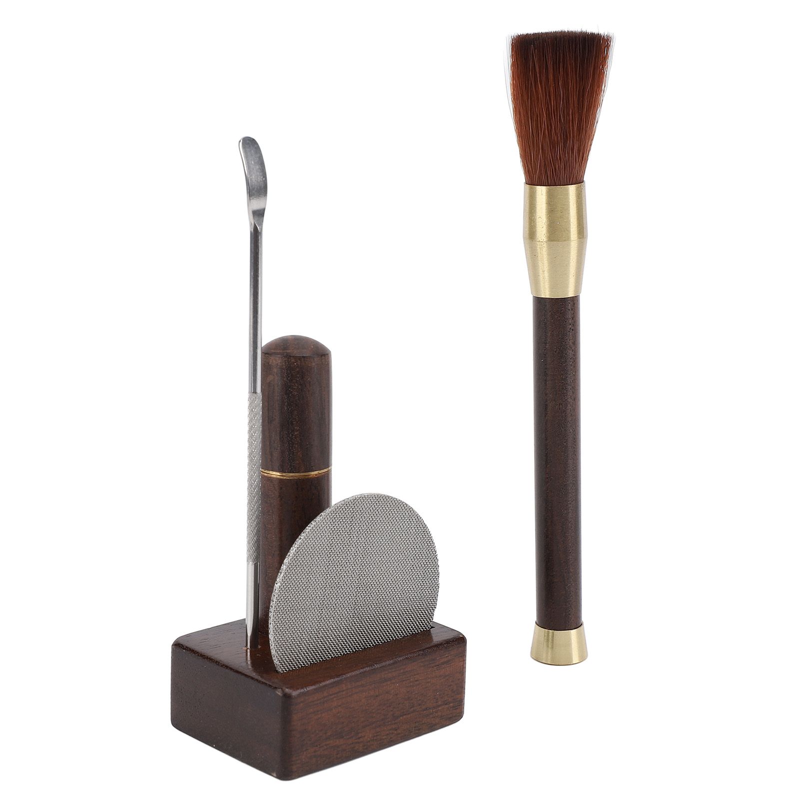 Coffee Powder Distributor Kit Stainless Steel Needle Wood Handle Brush Coffee view 9