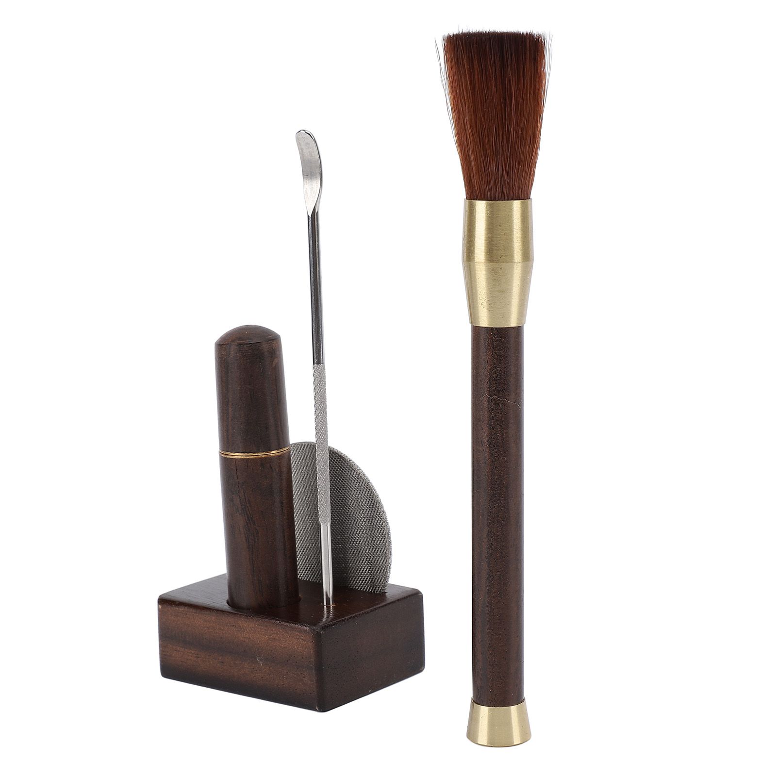 Coffee Powder Distributor Kit Stainless Steel Needle Wood Handle Brush Coffee view 11