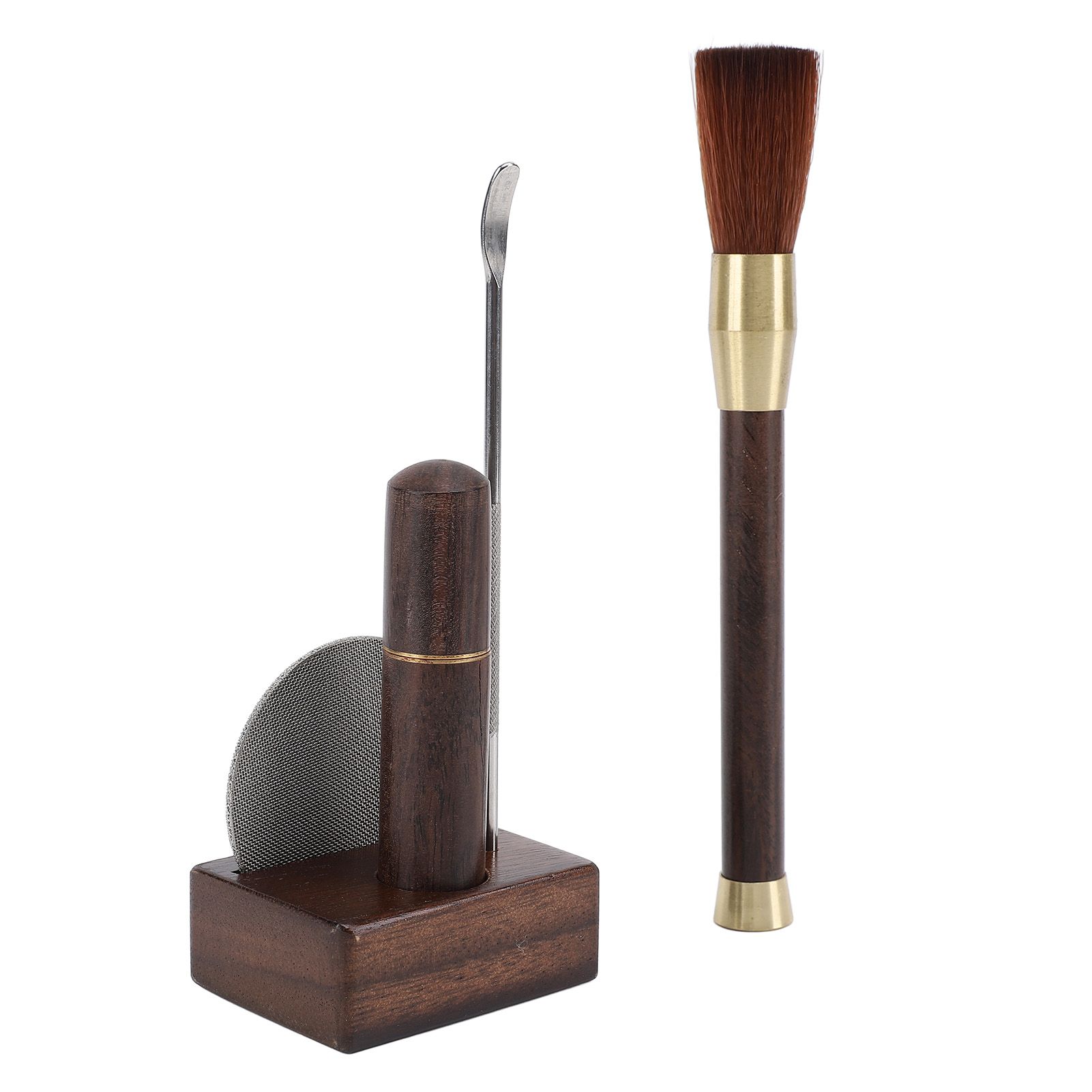 Coffee Powder Distributor Kit Stainless Steel Needle Wood Handle Brush Coffee view 12