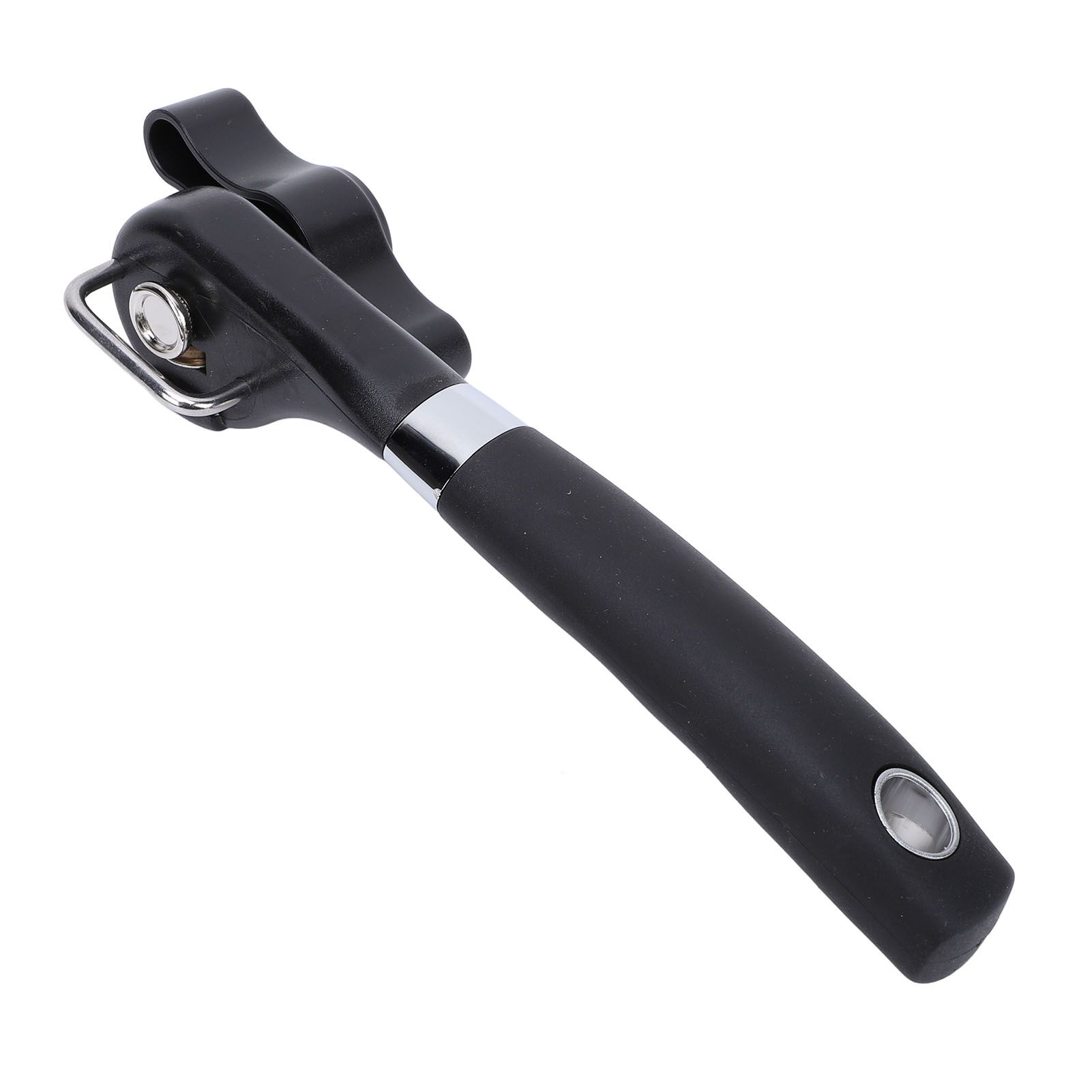 Manual Can Opener Ergonomic Non Slip Handle Slick Edges Stainless Steel Hand