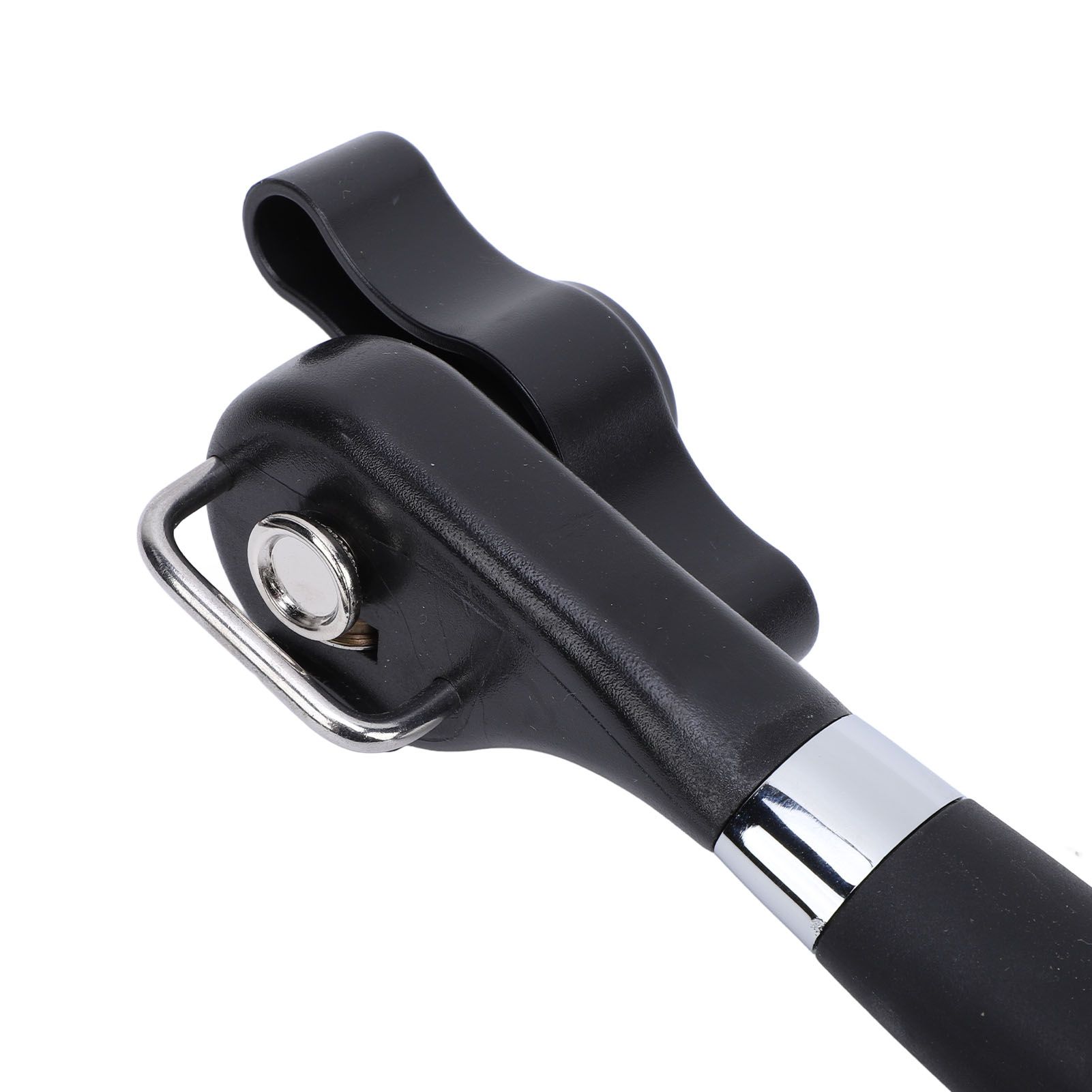 Manual Can Opener Ergonomic Non Slip Handle Slick Edges Stainless Steel Hand view 2