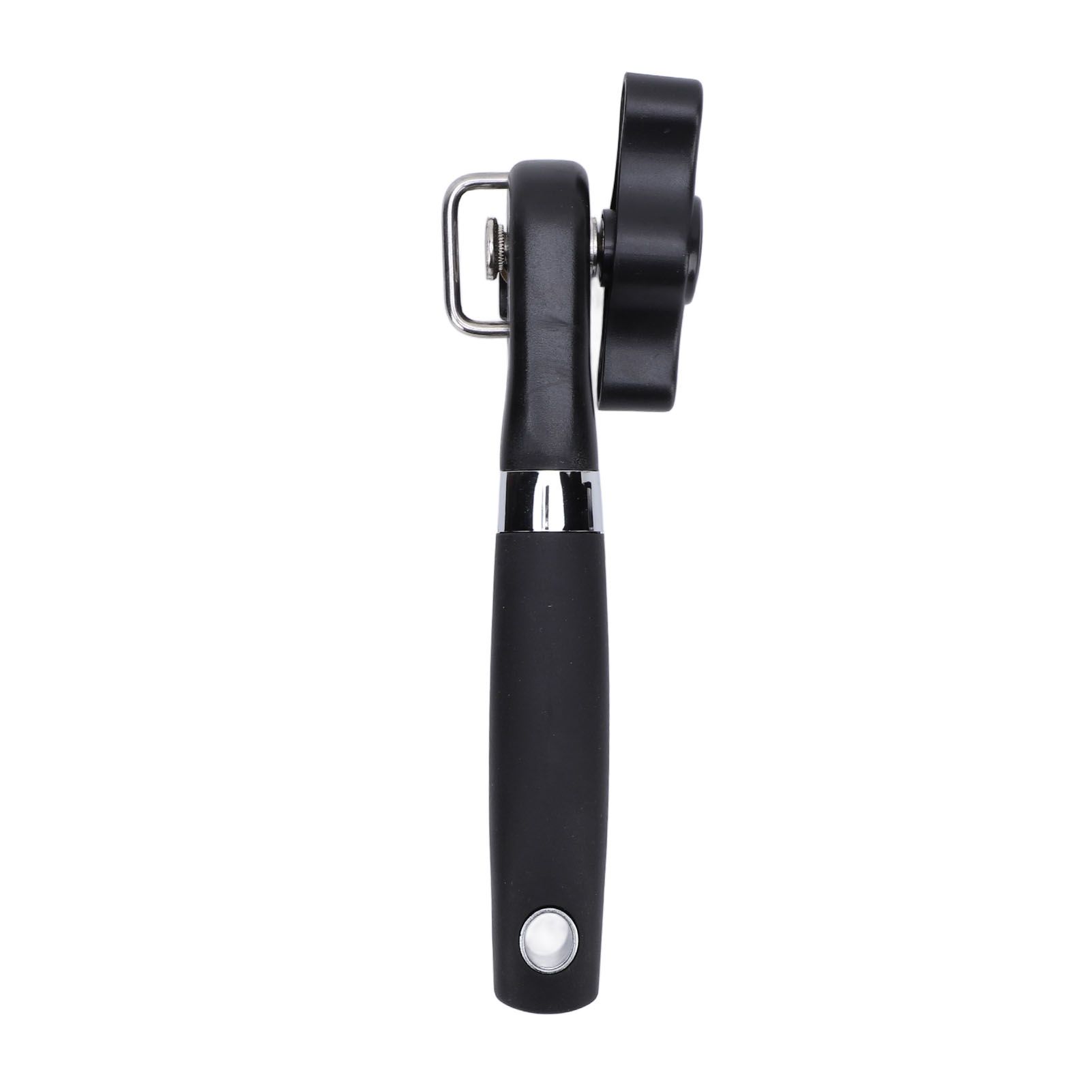 Manual Can Opener Ergonomic Non Slip Handle Slick Edges Stainless Steel Hand view 3