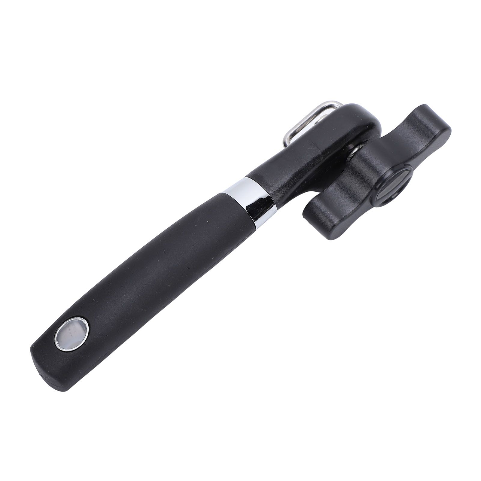 Manual Can Opener Ergonomic Non Slip Handle Slick Edges Stainless Steel Hand view 4