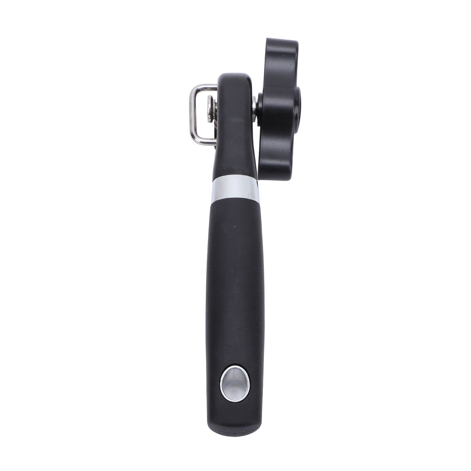Manual Can Opener Ergonomic Non Slip Handle Slick Edges Stainless Steel Hand view 6