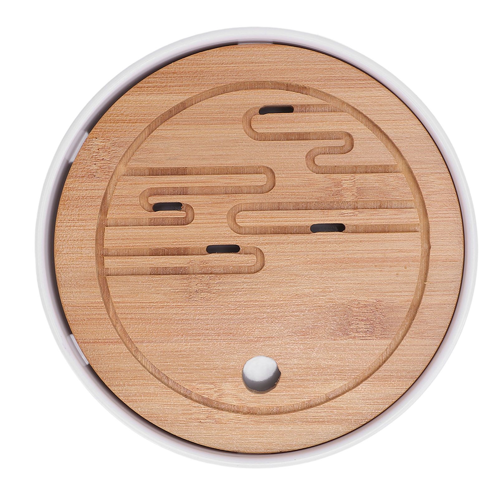 Round Tea Tray Simple Compact Chinese Kung Fu Wooden Water Storage Drainage