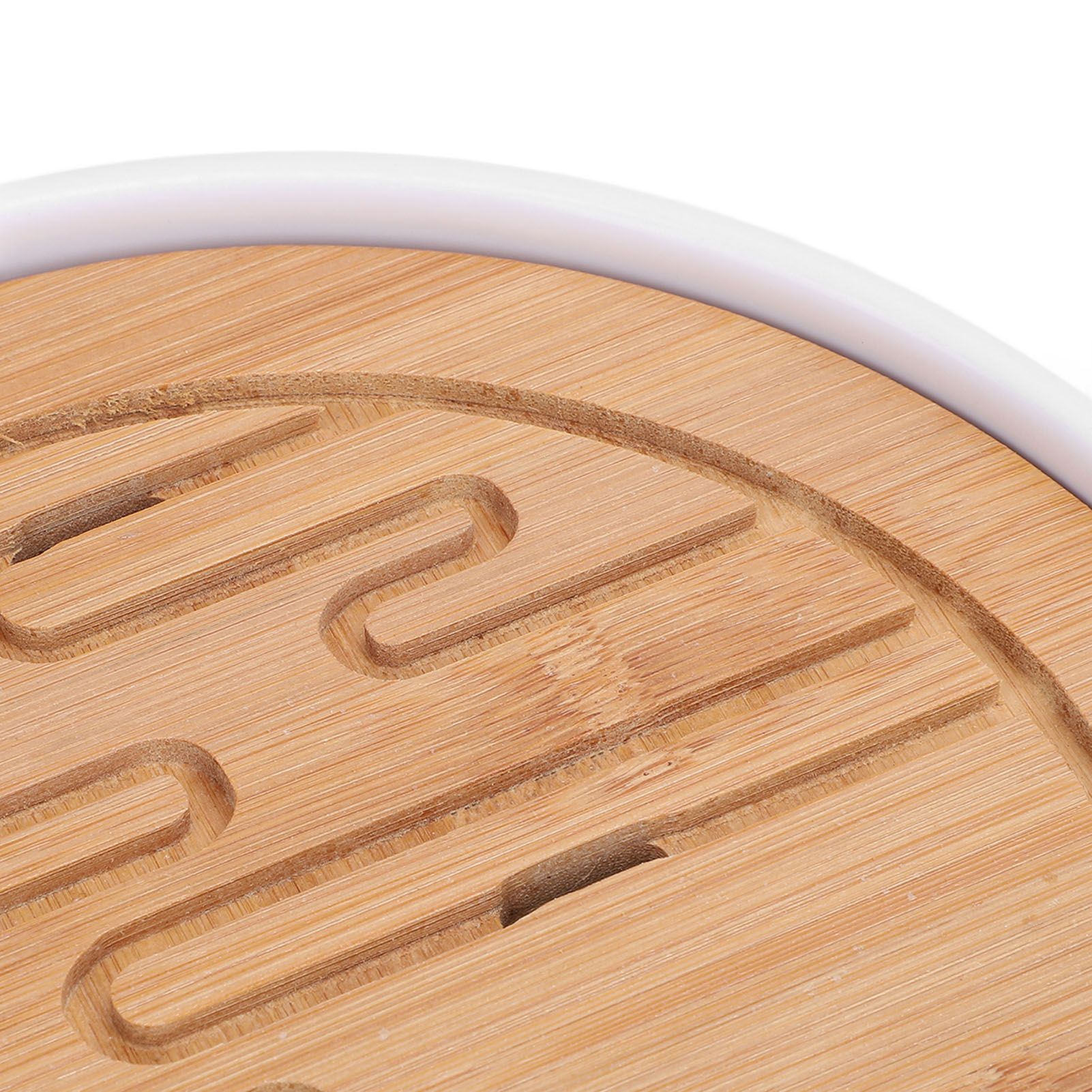 Round Tea Tray Simple Compact Chinese Kung Fu Wooden Water Storage Drainage view 2
