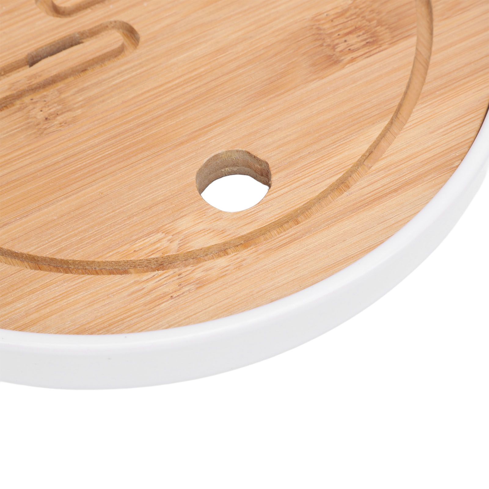 Round Tea Tray Simple Compact Chinese Kung Fu Wooden Water Storage Drainage view 5