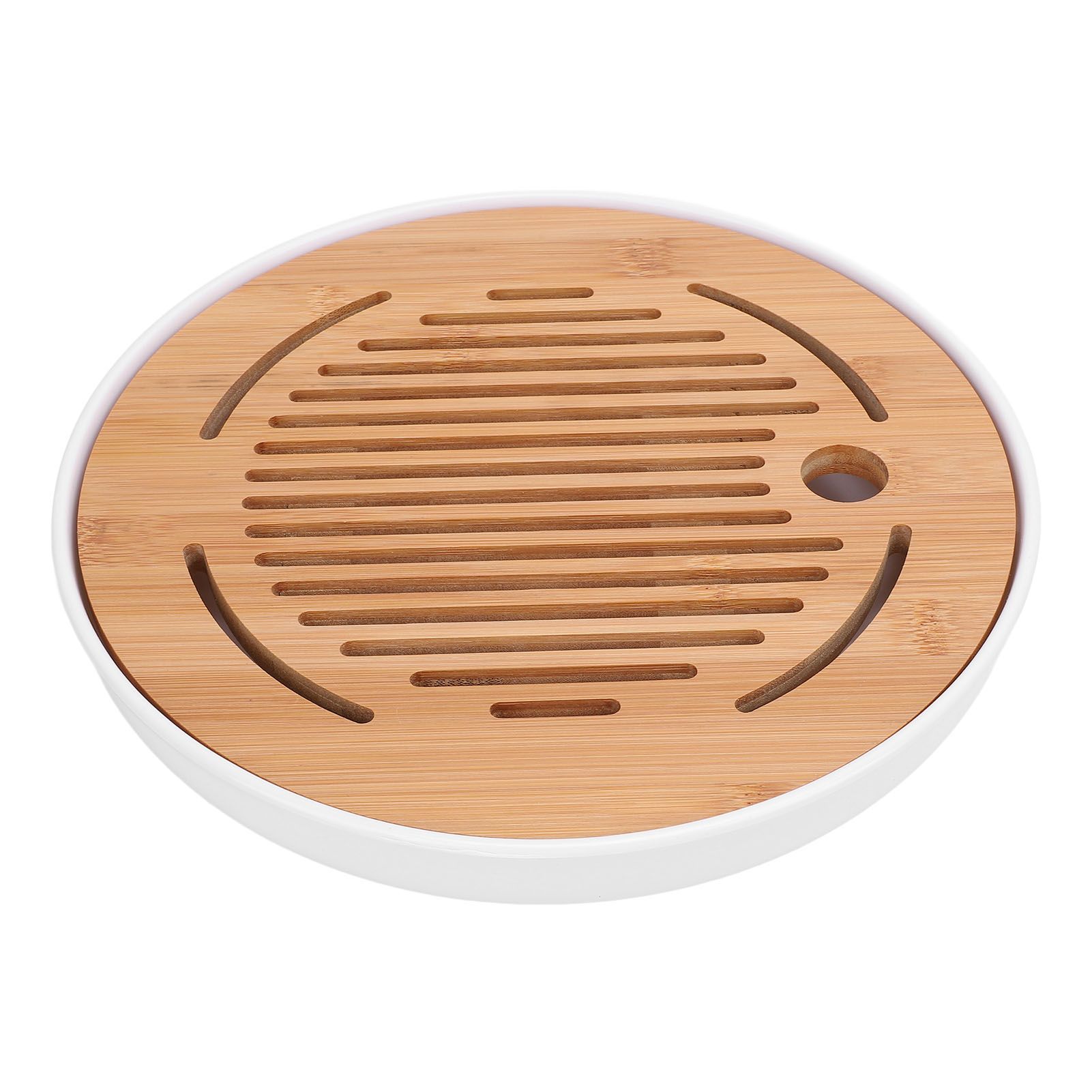 Tea Tray 10 Inch Round Shape Modern Stylish Chinese Kung Fu Tea Serving Tray