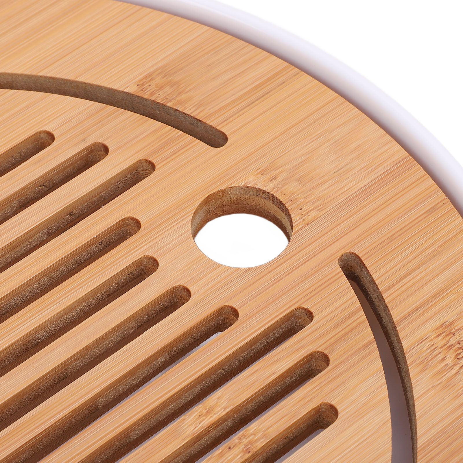 Tea Tray 10 Inch Round Shape Modern Stylish Chinese Kung Fu Tea Serving Tray view 2