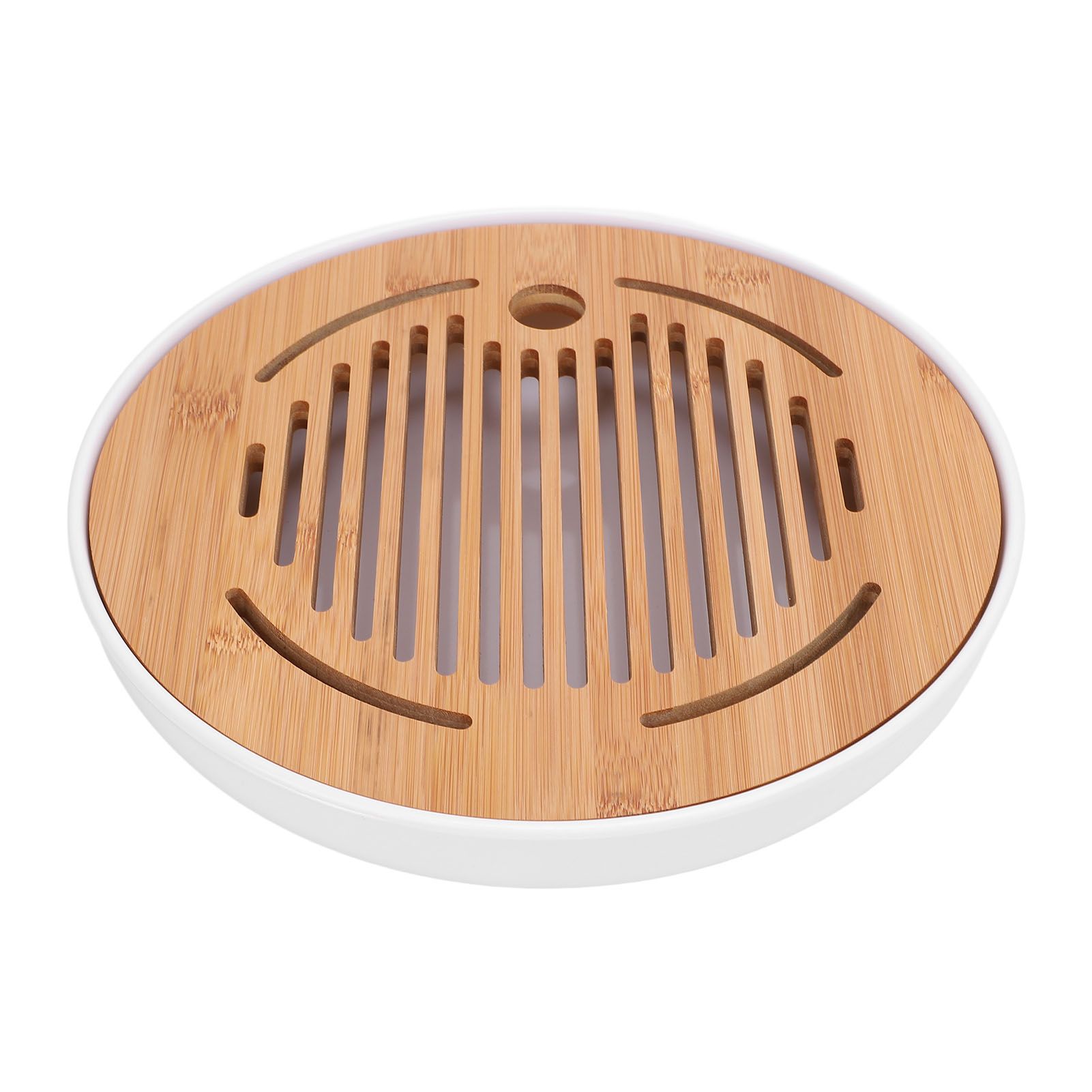 Tea Tray 10 Inch Round Shape Modern Stylish Chinese Kung Fu Tea Serving Tray view 3