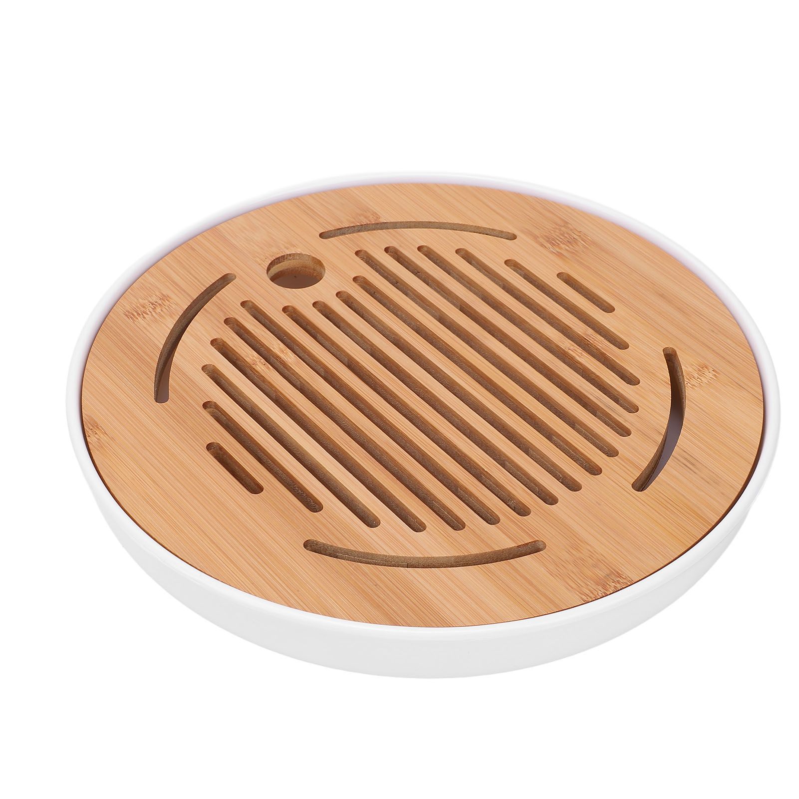 Tea Tray 10 Inch Round Shape Modern Stylish Chinese Kung Fu Tea Serving Tray view 4