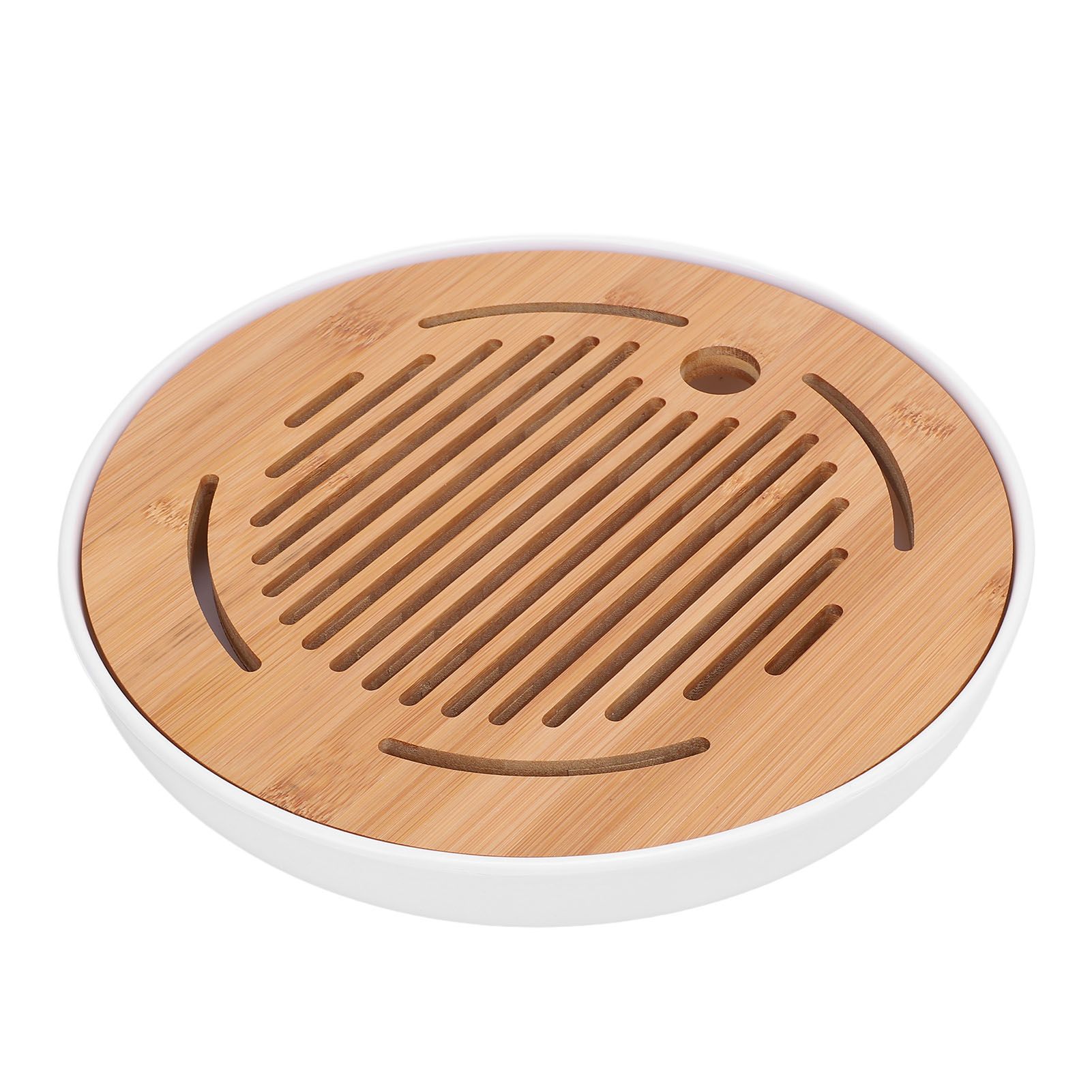 Tea Tray 10 Inch Round Shape Modern Stylish Chinese Kung Fu Tea Serving Tray view 6