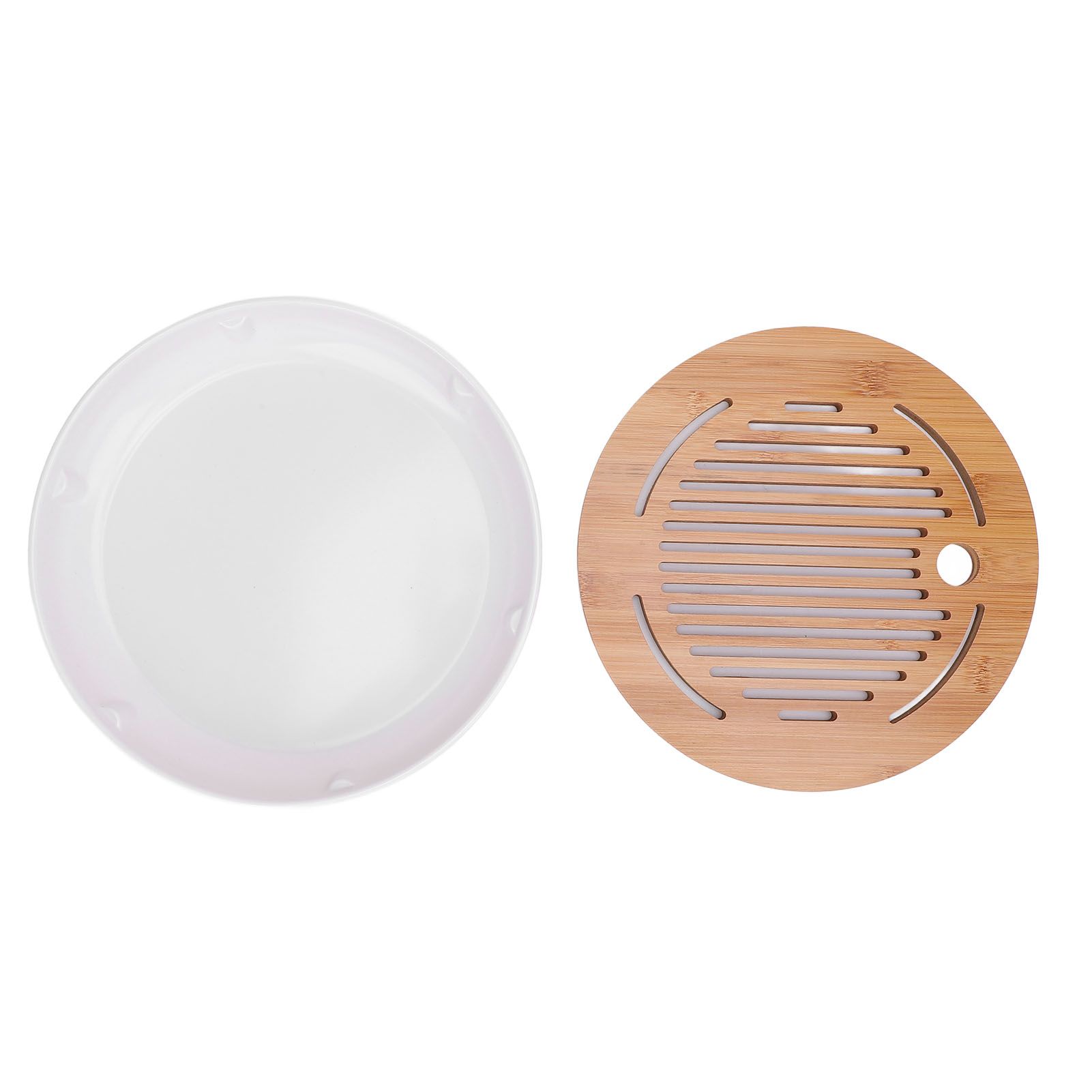 Tea Tray 10 Inch Round Shape Modern Stylish Chinese Kung Fu Tea Serving Tray view 8