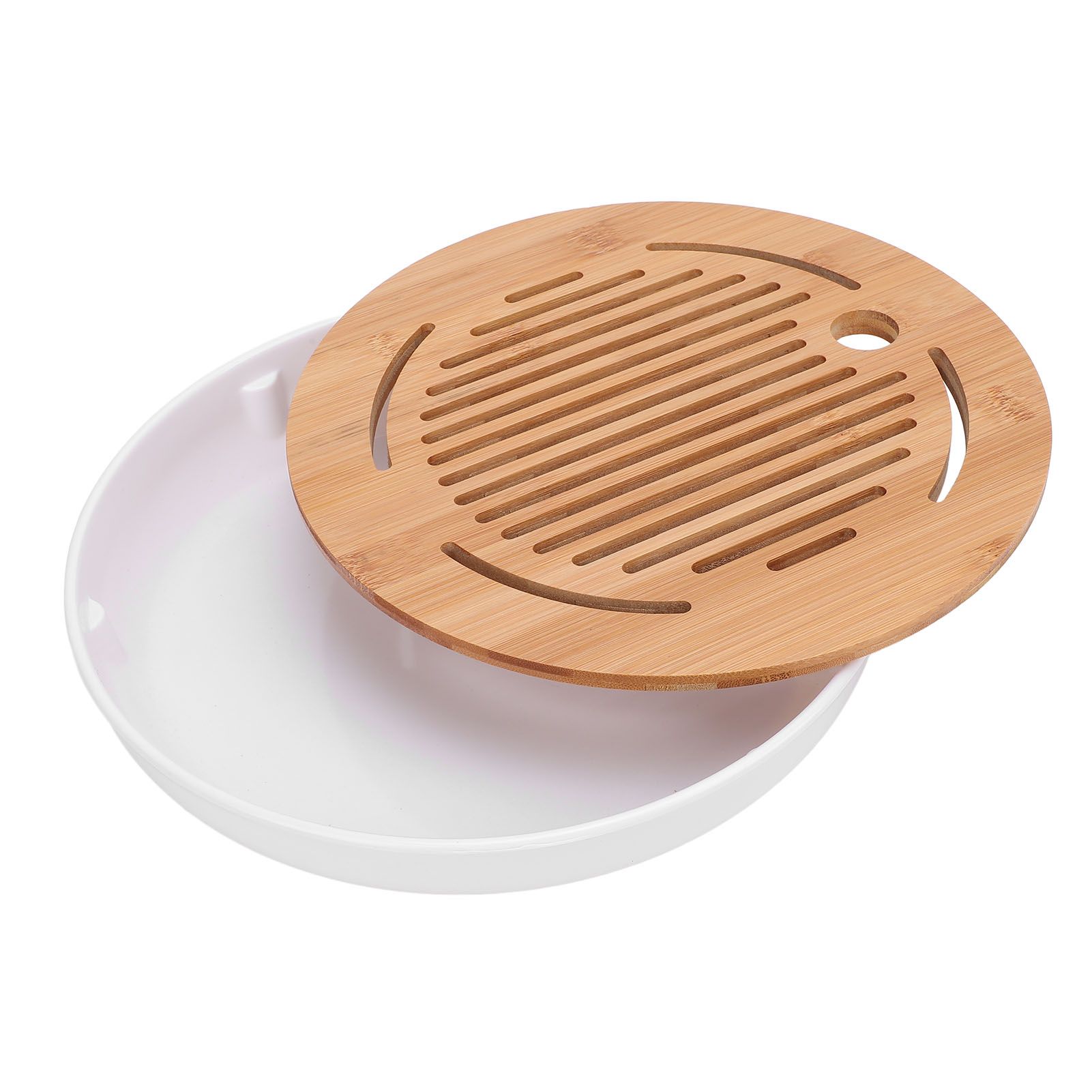 Tea Tray 10 Inch Round Shape Modern Stylish Chinese Kung Fu Tea Serving Tray view 9
