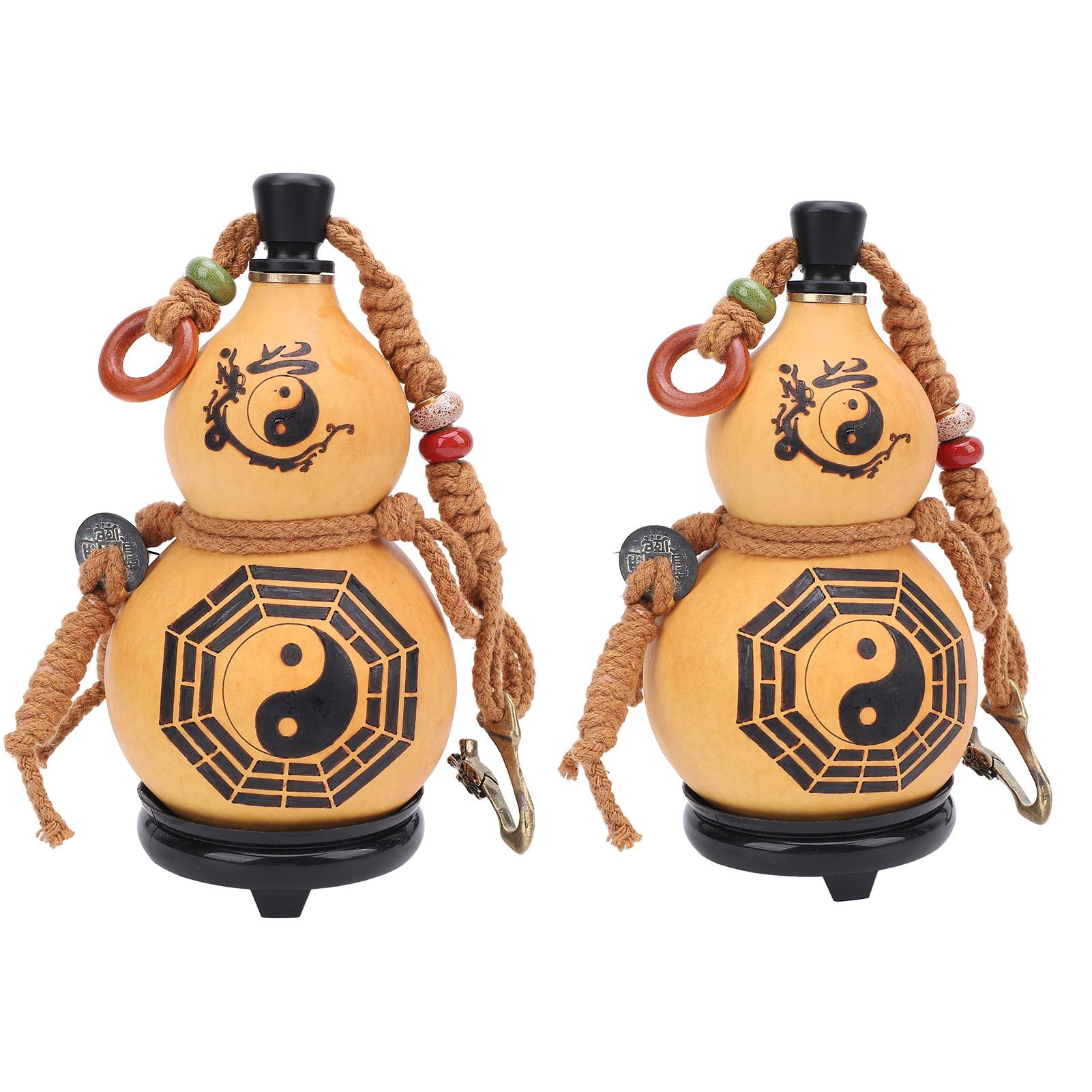 250ML Water Bottle Thickened Wall Gourd Shaped Drinking Kettle with Belt view 12