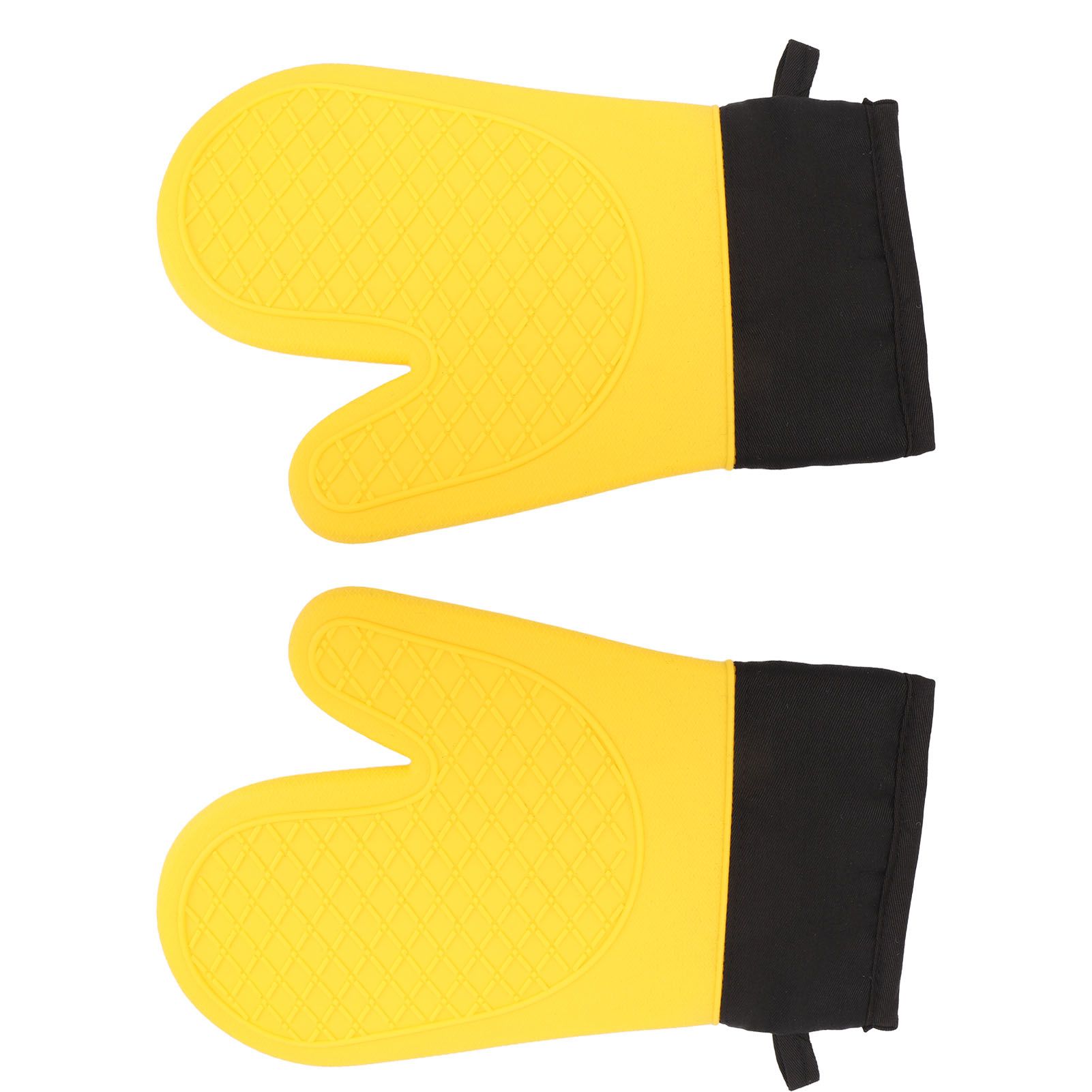 2Pcs Oven Gloves Silicone Heat Resistant Water Proof Thickened Ribbed Oven