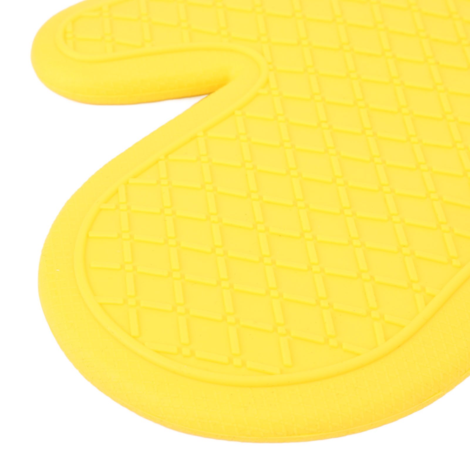 2Pcs Oven Gloves Silicone Heat Resistant Water Proof Thickened Ribbed Oven view 5