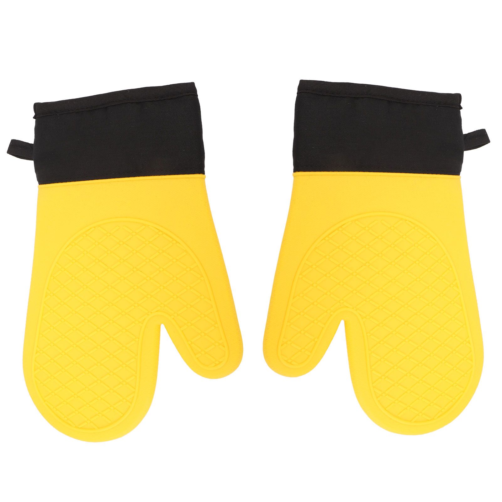 2Pcs Oven Gloves Silicone Heat Resistant Water Proof Thickened Ribbed Oven view 6