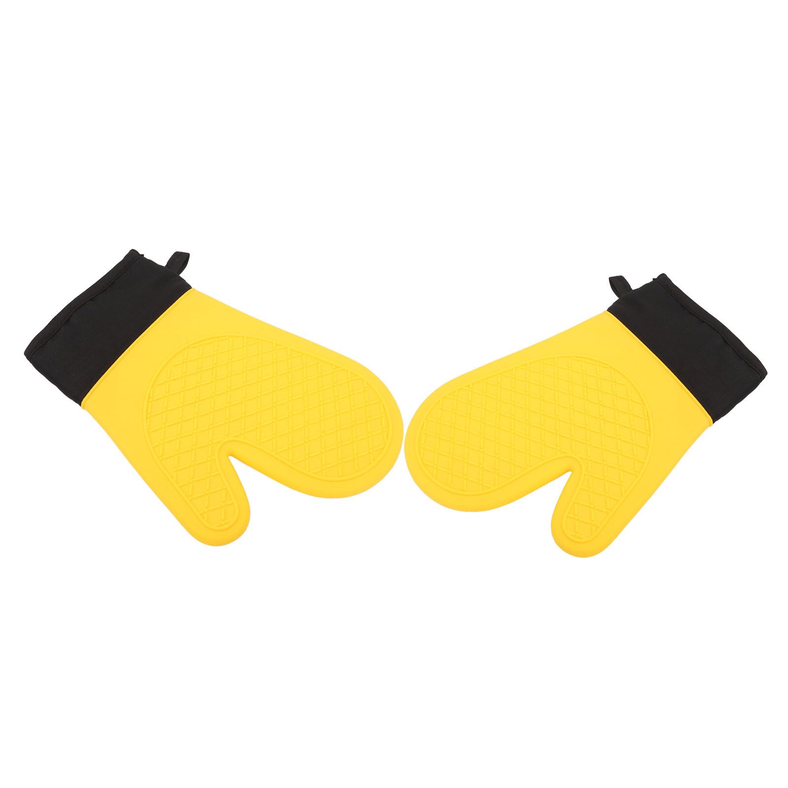 2Pcs Oven Gloves Silicone Heat Resistant Water Proof Thickened Ribbed Oven view 8