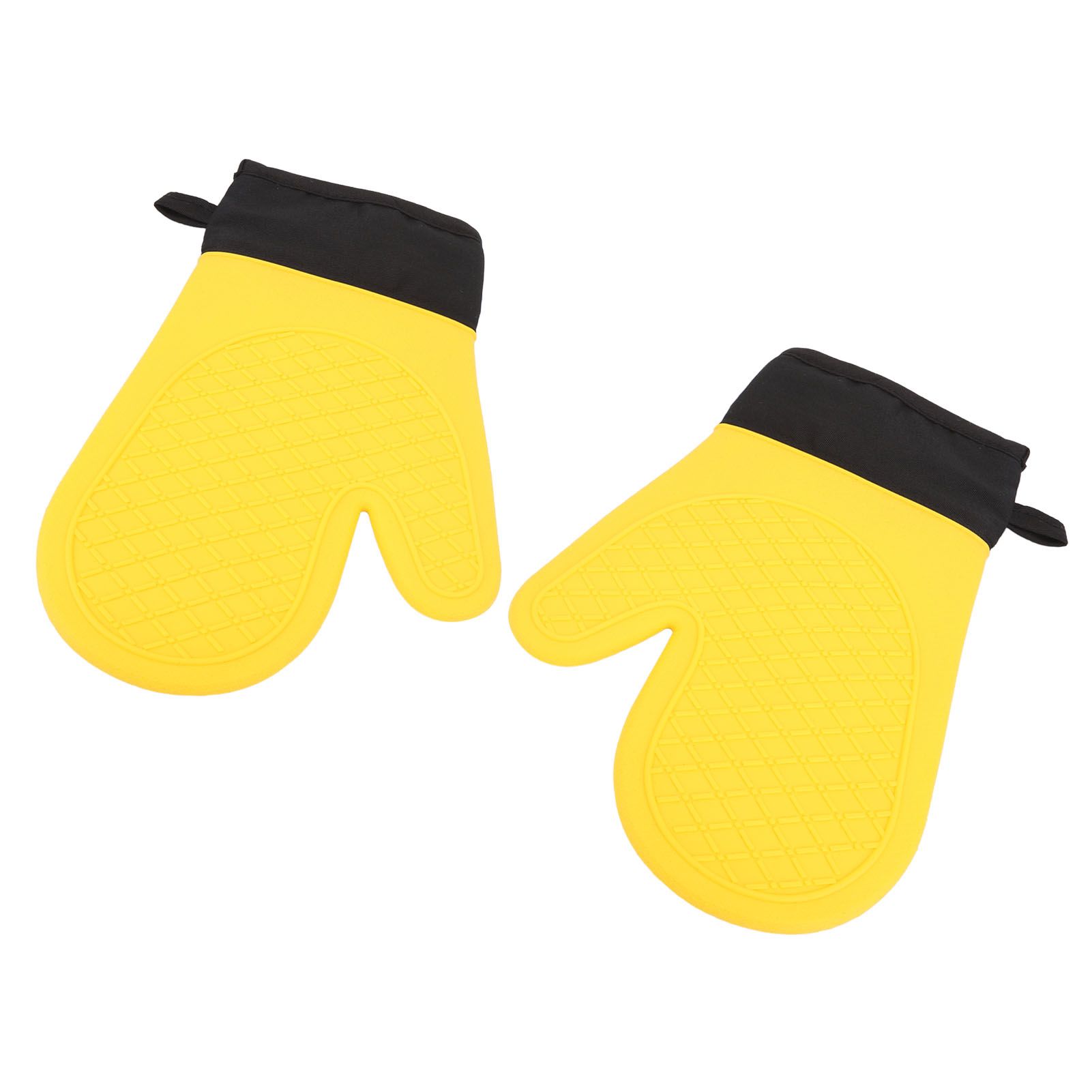 2Pcs Oven Gloves Silicone Heat Resistant Water Proof Thickened Ribbed Oven view 9