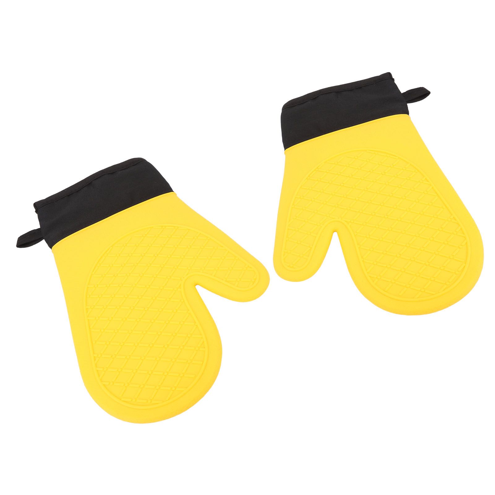 2Pcs Oven Gloves Silicone Heat Resistant Water Proof Thickened Ribbed Oven view 10