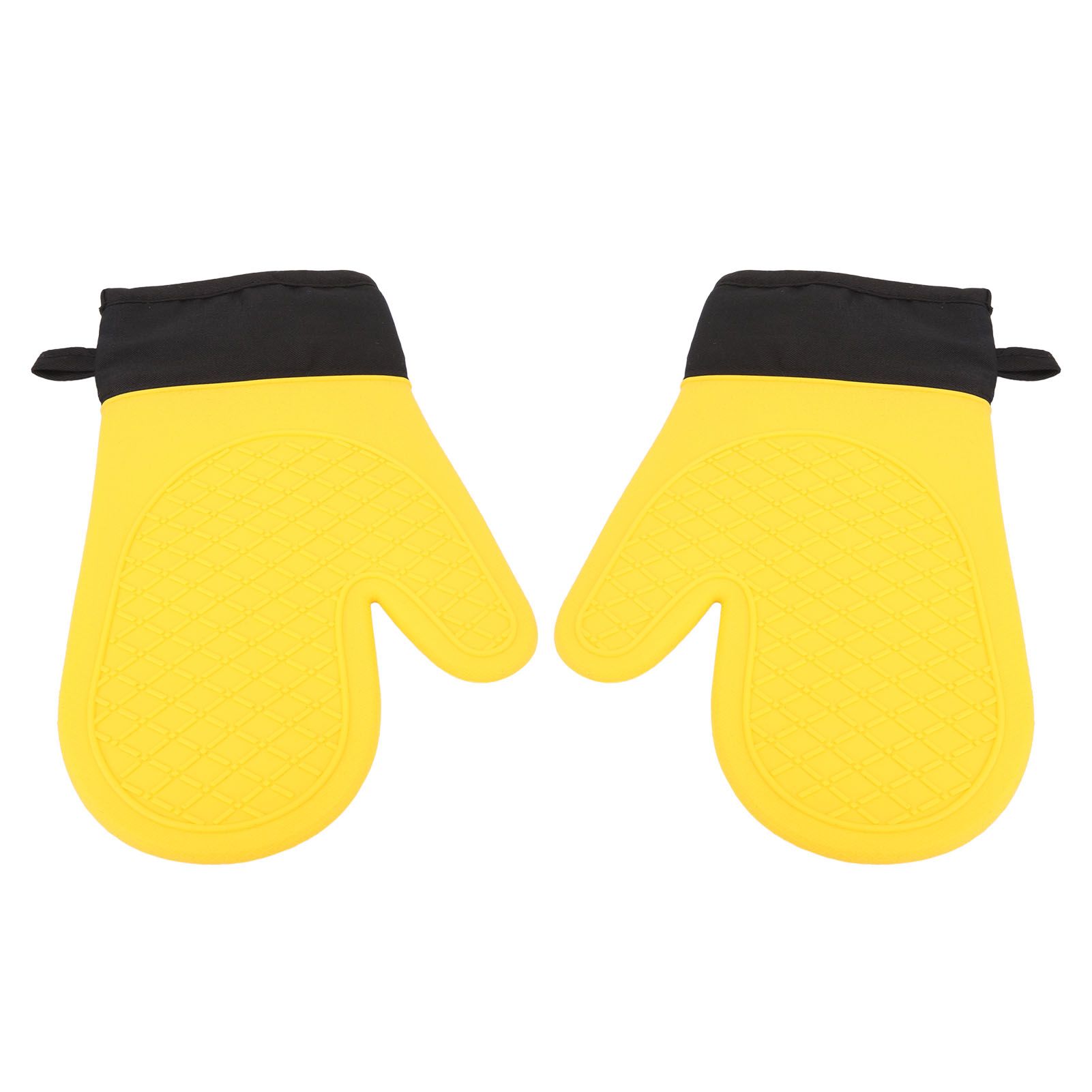 2Pcs Oven Gloves Silicone Heat Resistant Water Proof Thickened Ribbed Oven view 11