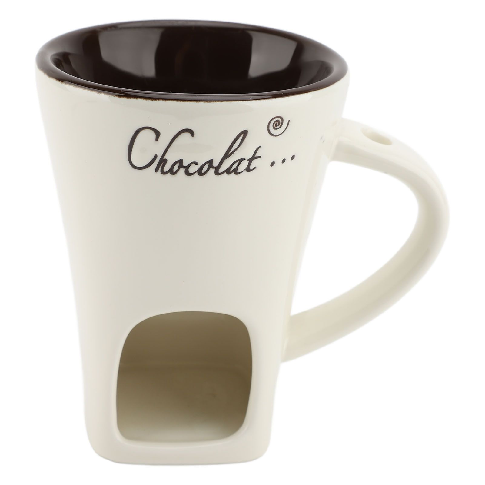 Chocolate Melting Fondue Mug Ceramic Butter Warmer Pot Chocolate Melting