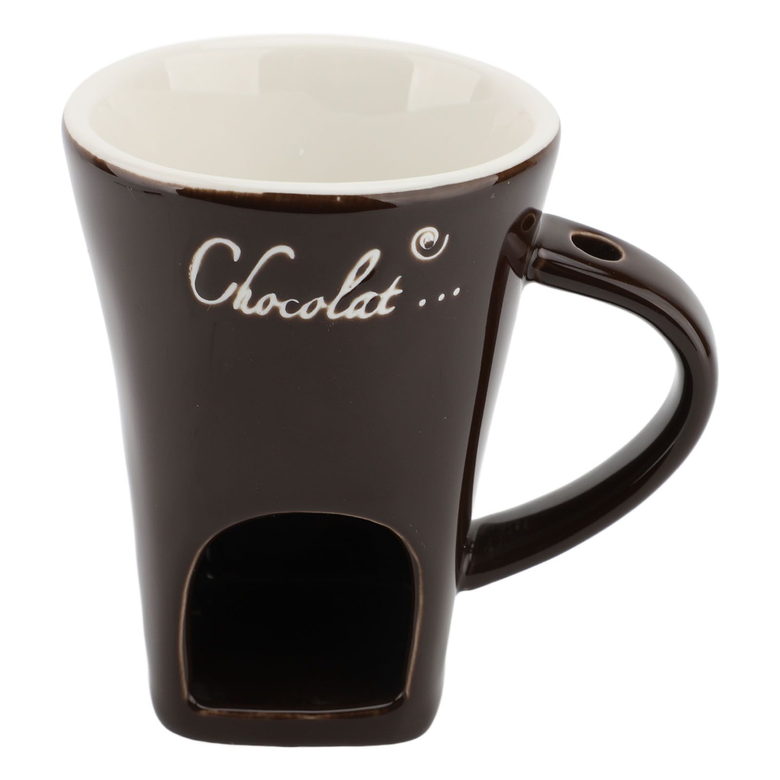 Chocolate Melting Fondue Mug Ceramic Butter Warmer Pot Chocolate Melting