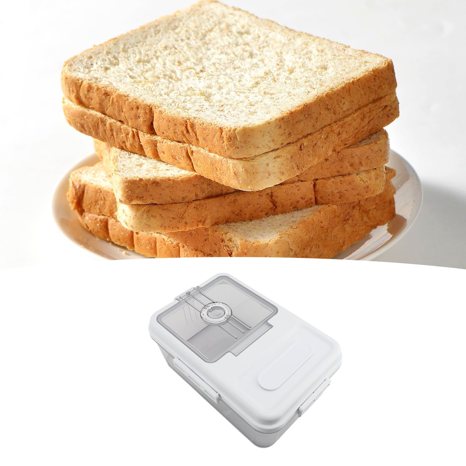 Bread Storage Box with Airtight Lid Sealed Multipurpose Time Recording Bread view 12