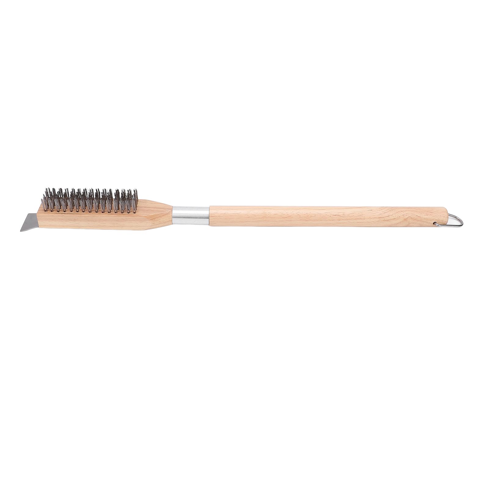Pizza Oven Brush with Stainless Steel Scraper Steel Bristles Wood Handle Pizza view 3