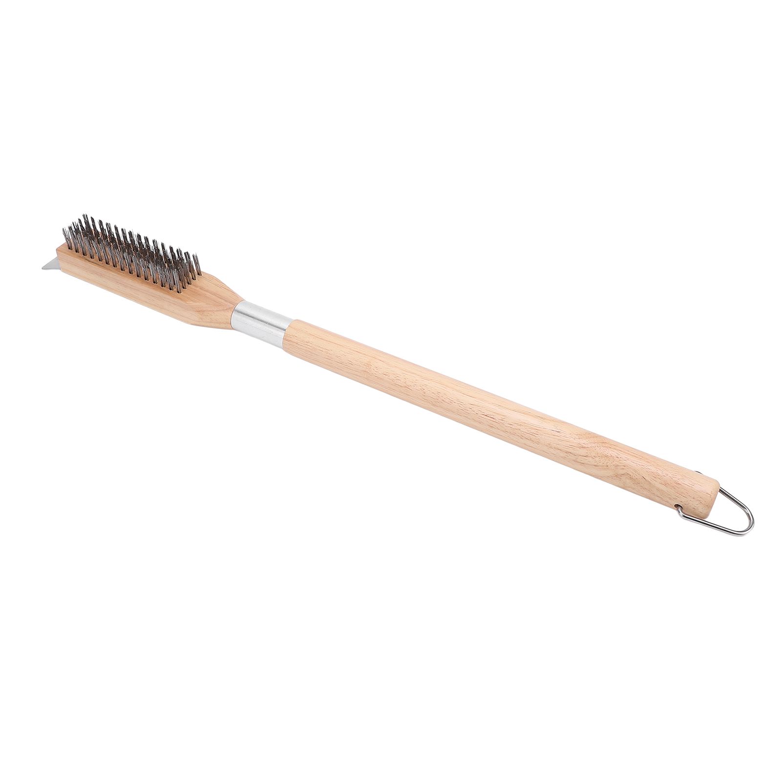 Pizza Oven Brush with Stainless Steel Scraper Steel Bristles Wood Handle Pizza view 4