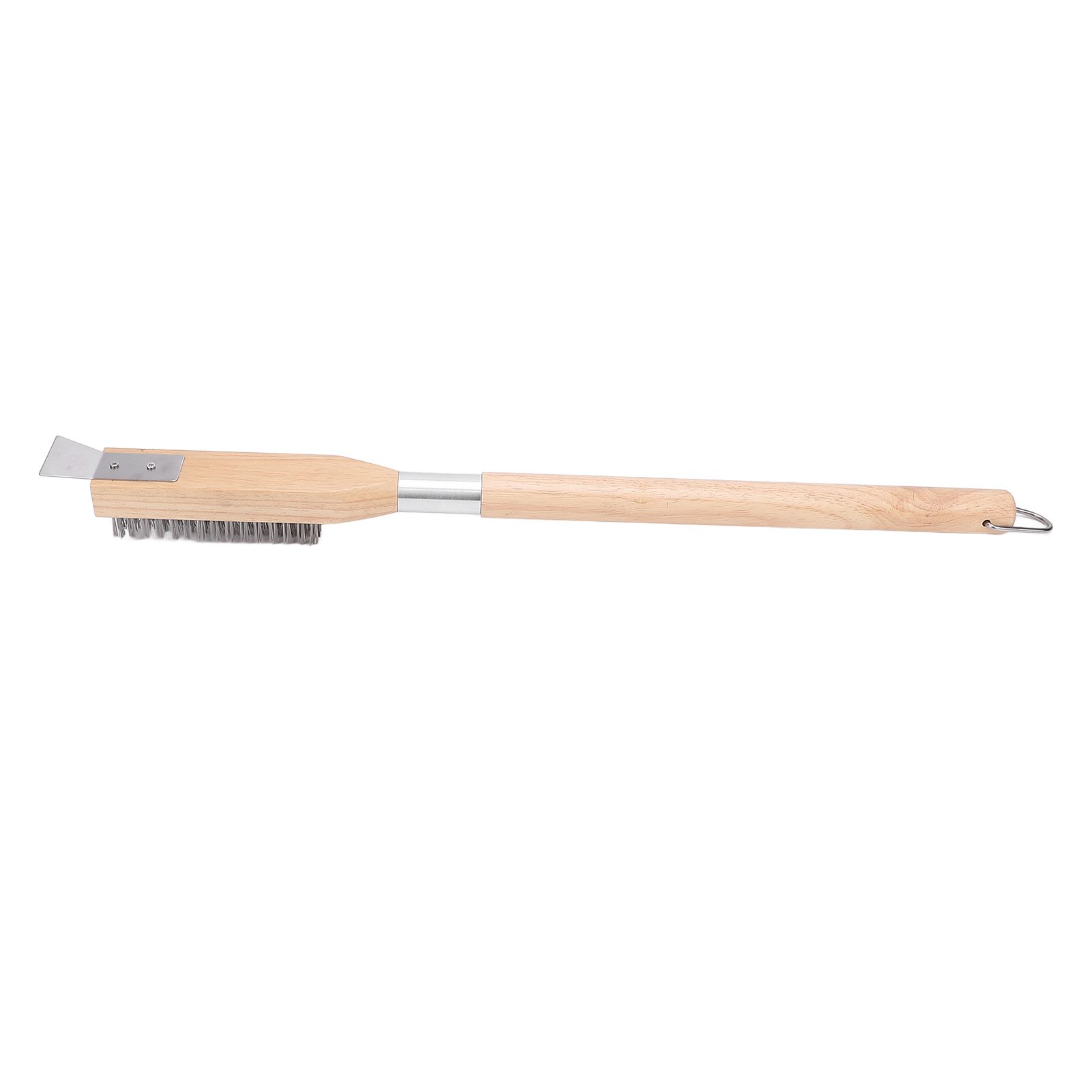 Pizza Oven Brush with Stainless Steel Scraper Steel Bristles Wood Handle Pizza view 6