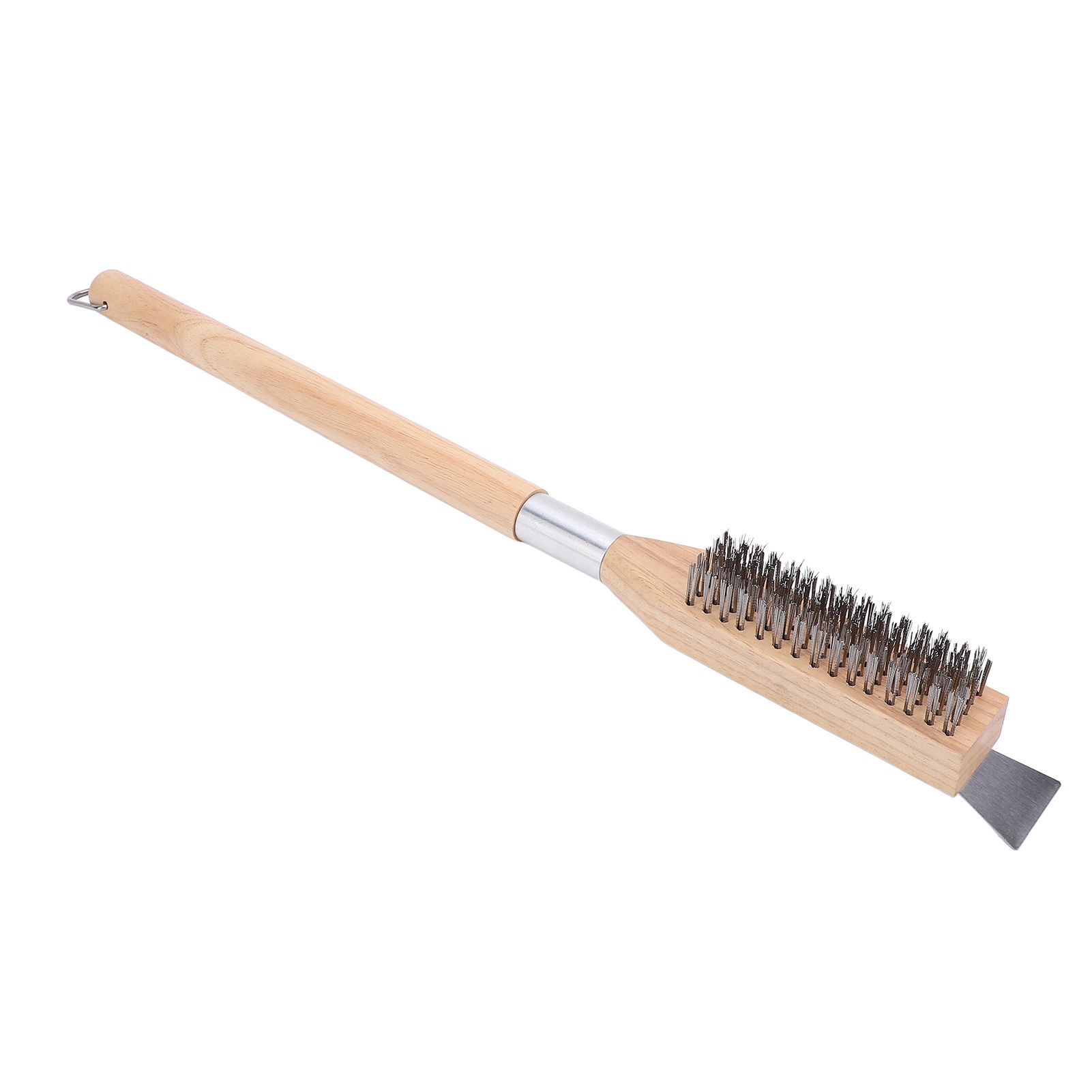 Pizza Oven Brush with Stainless Steel Scraper Steel Bristles Wood Handle Pizza view 9