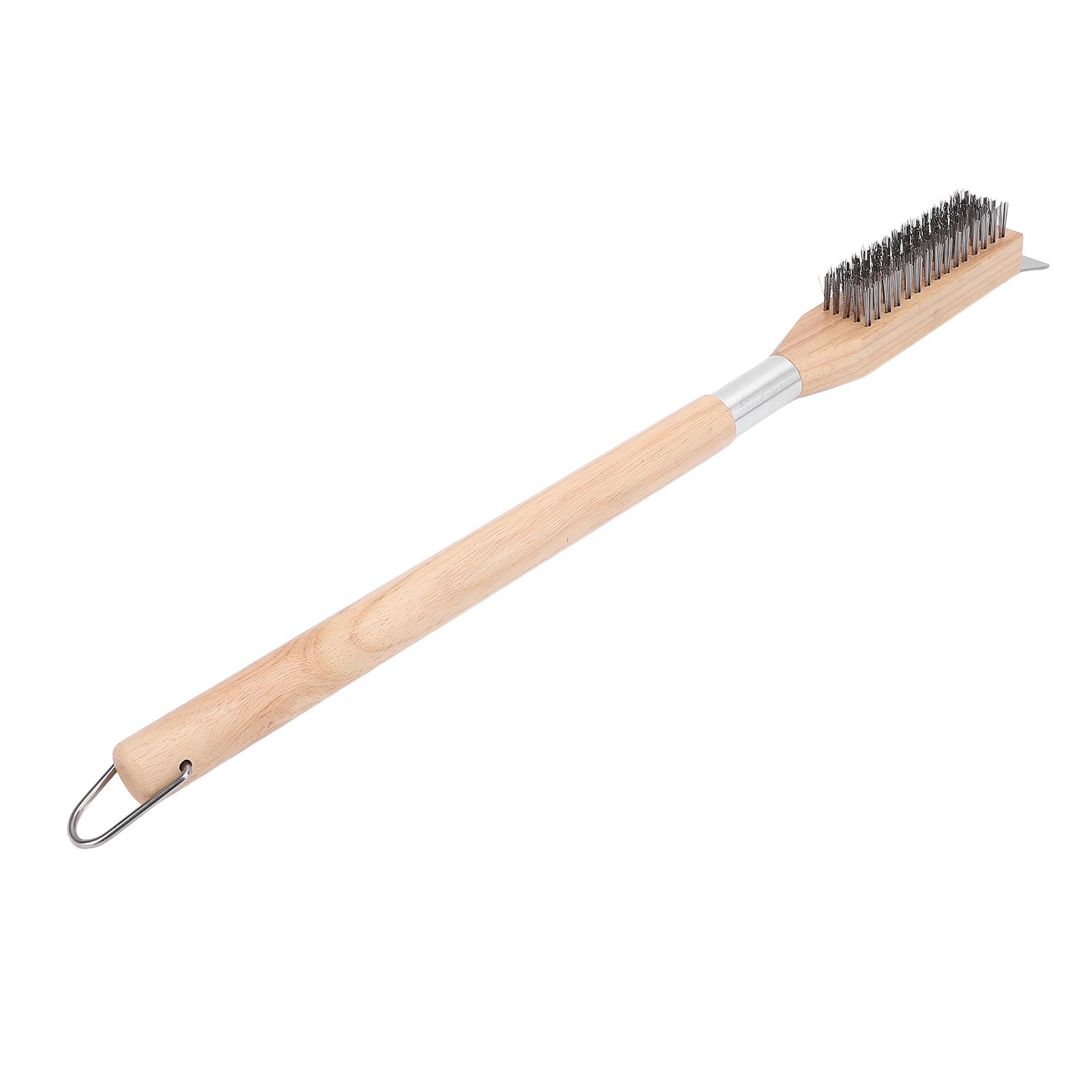 Pizza Oven Brush with Stainless Steel Scraper Steel Bristles Wood Handle Pizza view 10