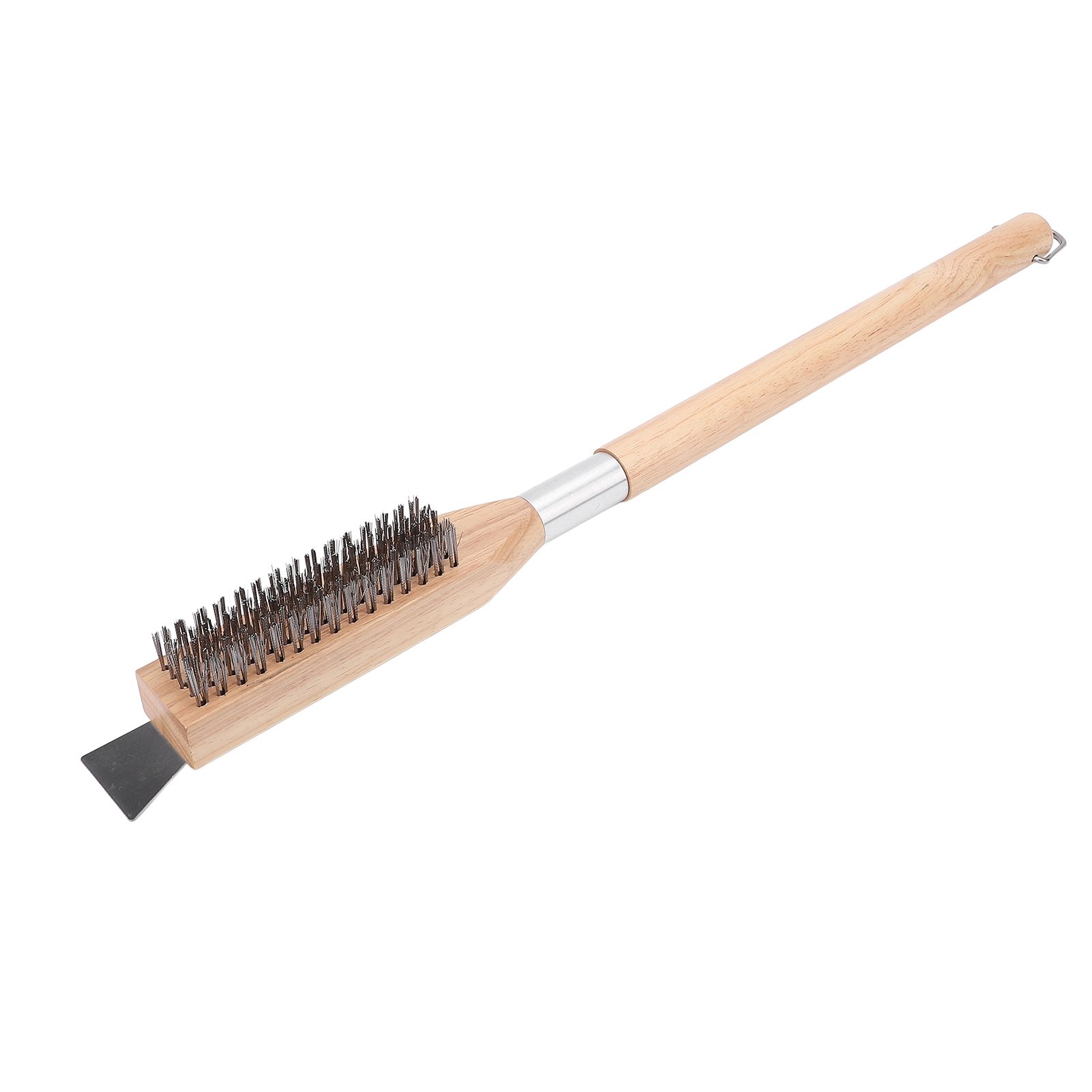 Pizza Oven Brush with Stainless Steel Scraper Steel Bristles Wood Handle Pizza view 11