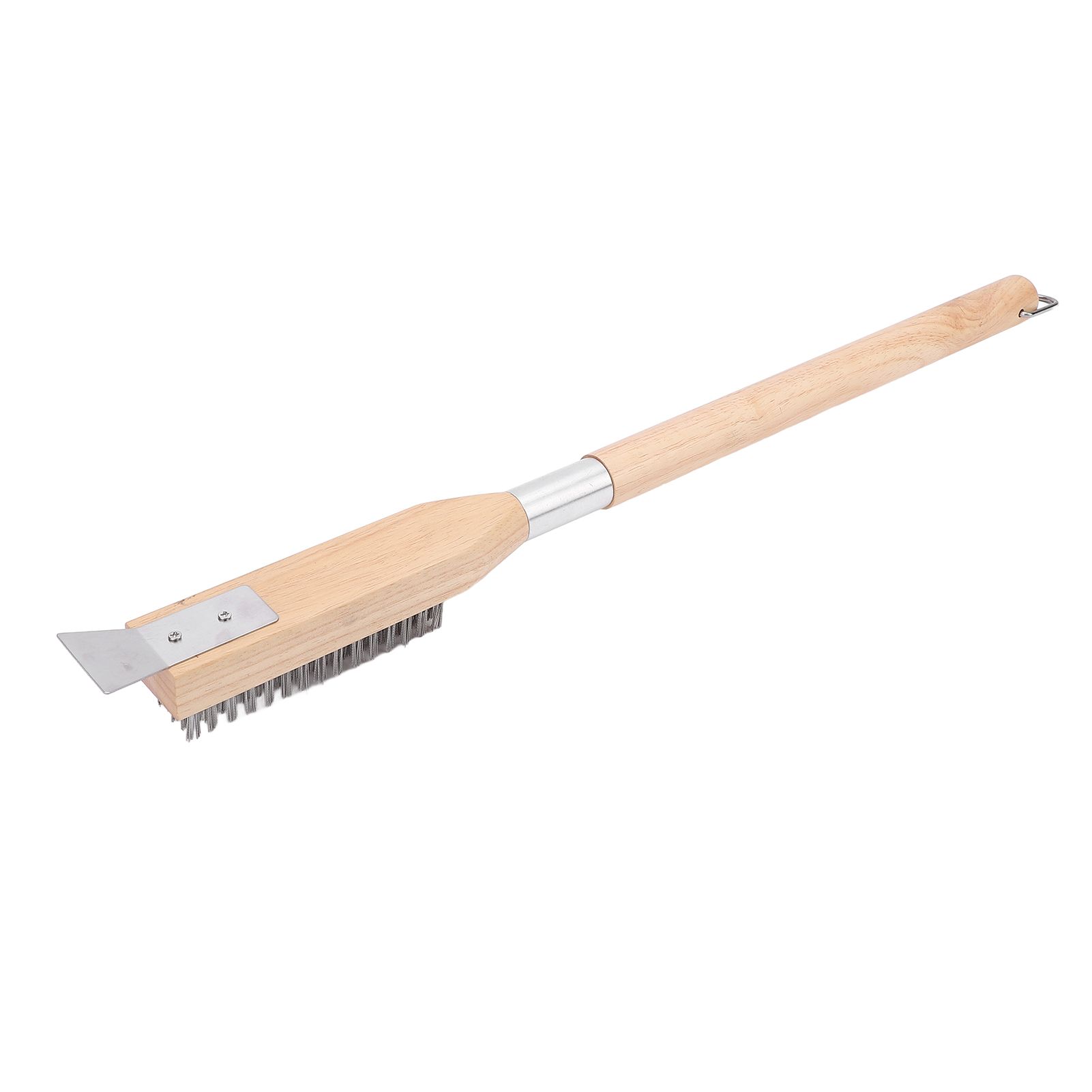 Pizza Oven Brush with Stainless Steel Scraper Steel Bristles Wood Handle Pizza view 12