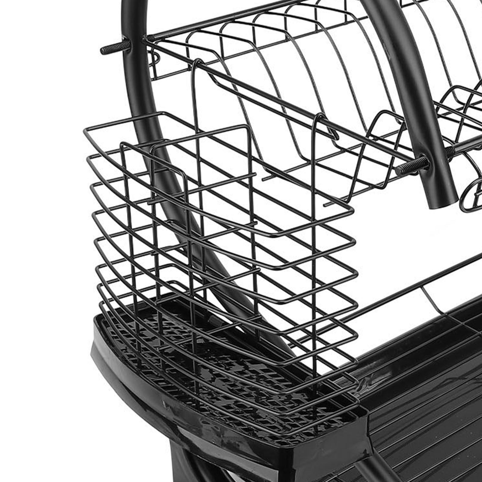 Dish Drying Rack 2 Tier Iron Space Saving Large Capacity Dish Dryer Storage view 2