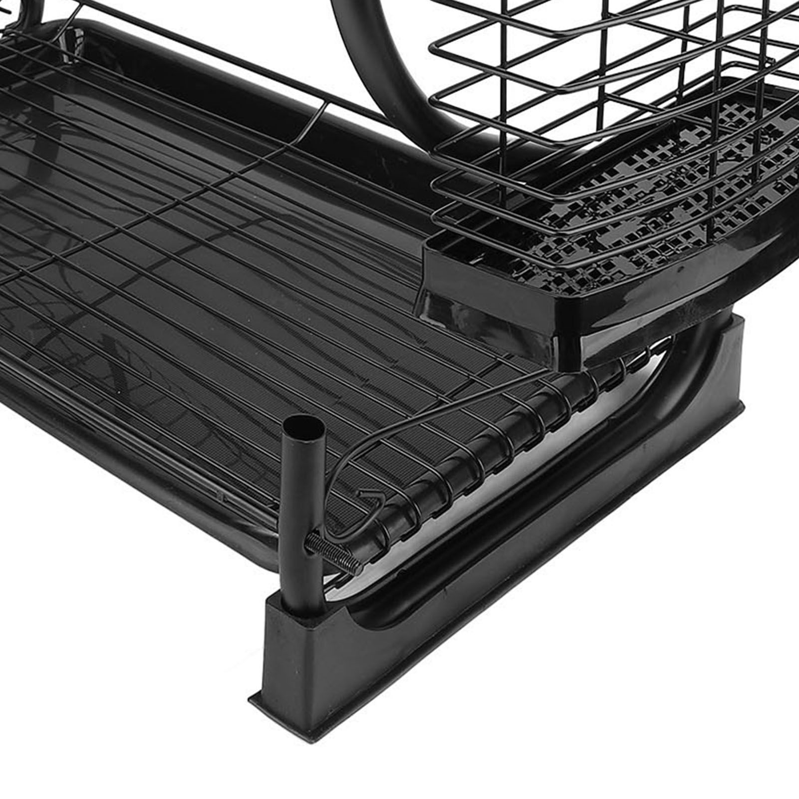 Dish Drying Rack 2 Tier Iron Space Saving Large Capacity Dish Dryer Storage view 5