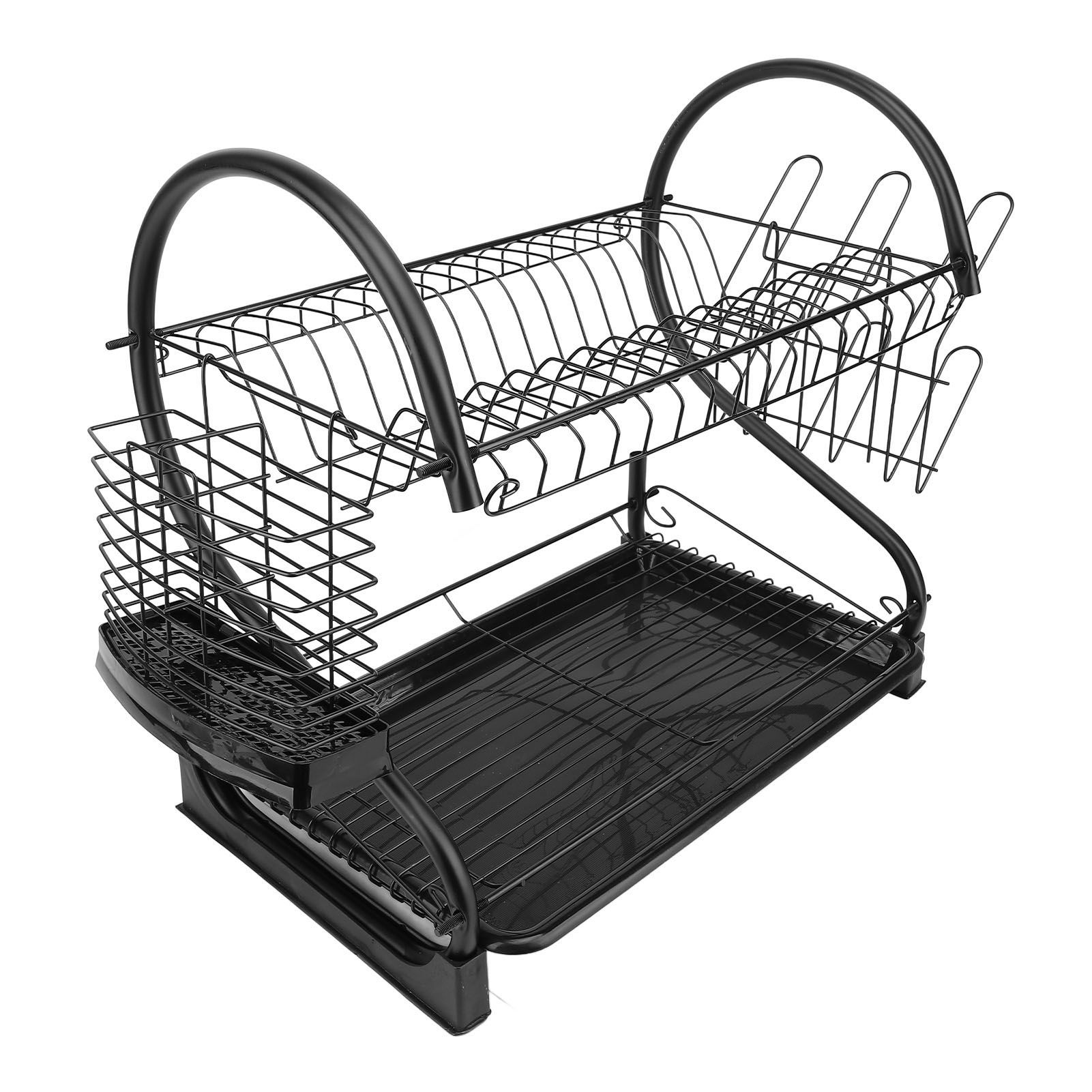 Dish Drying Rack 2 Tier Iron Space Saving Large Capacity Dish Dryer Storage view 8