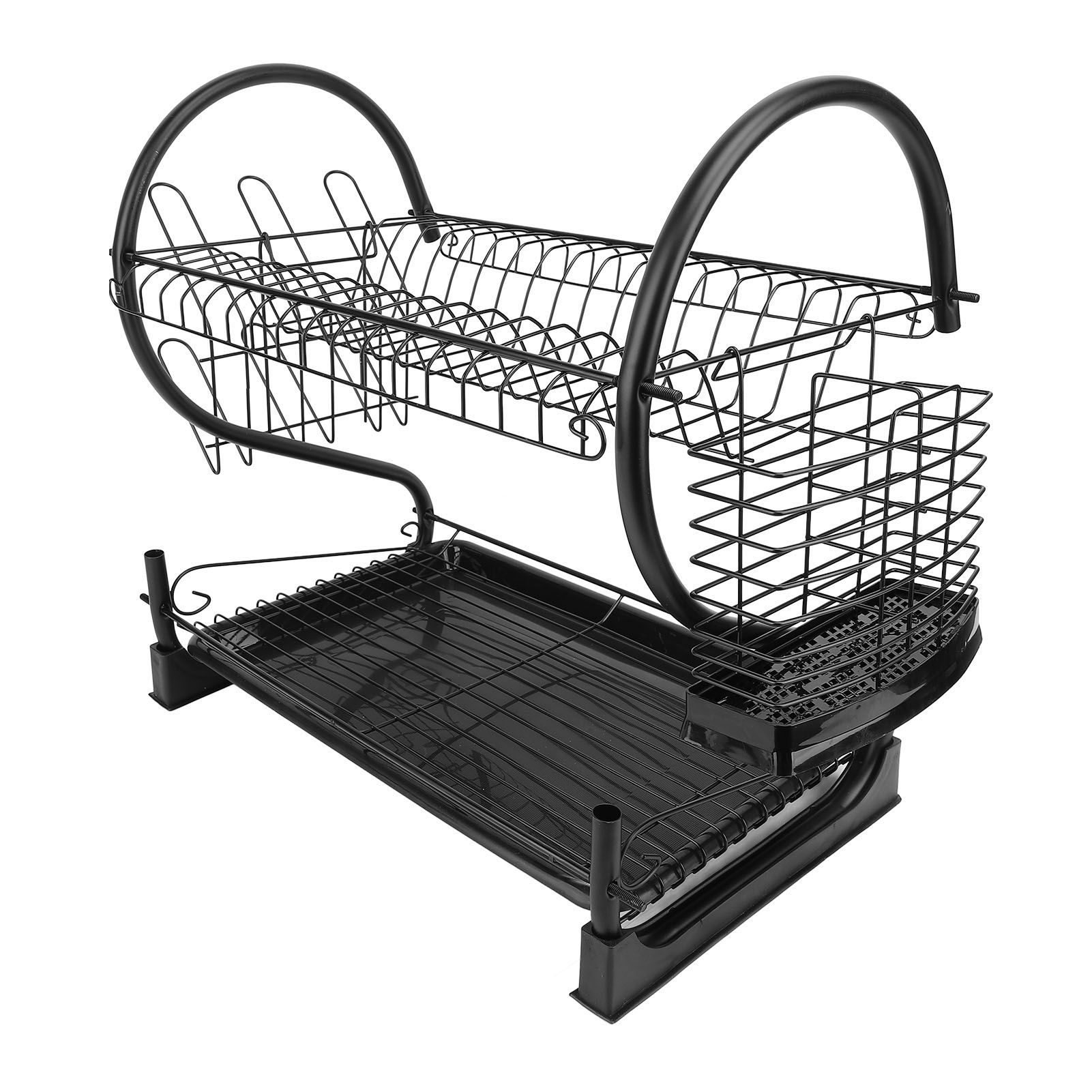 Dish Drying Rack 2 Tier Iron Space Saving Large Capacity Dish Dryer Storage view 10